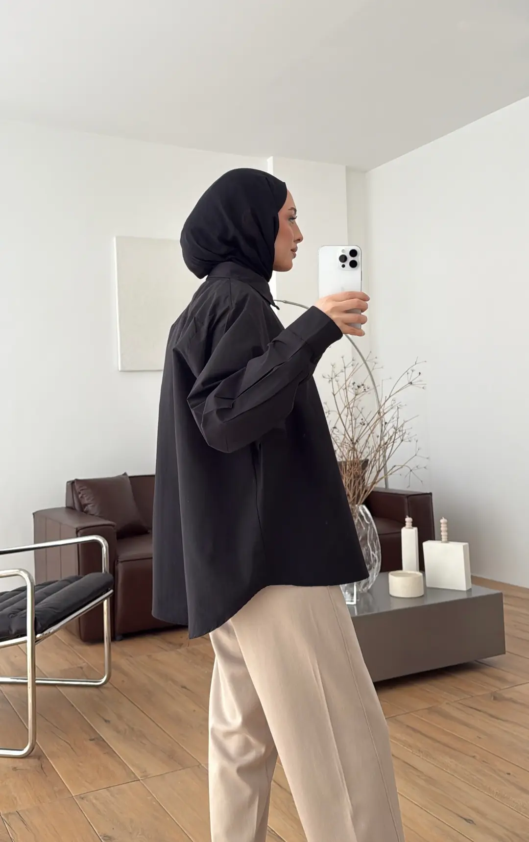 Poplin Sık Düğmeli Gömlek Siyah