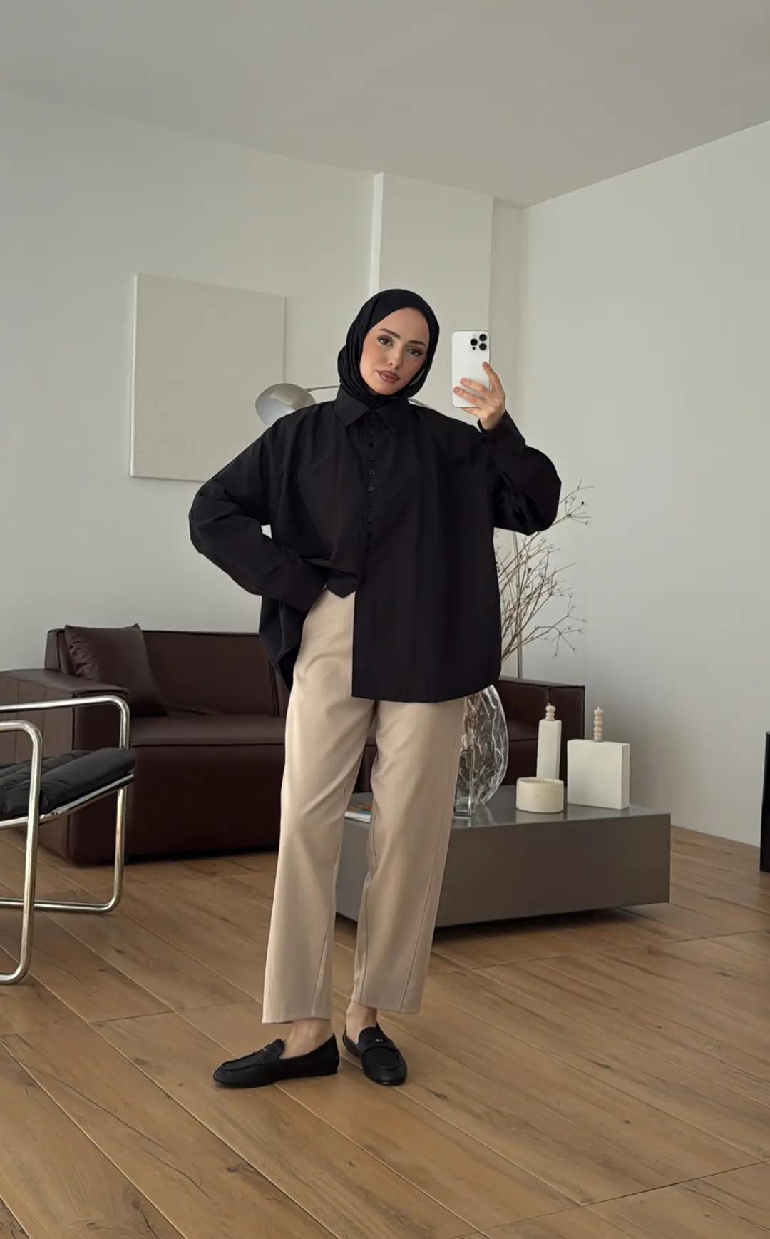 Poplin Sık Düğmeli Gömlek Siyah