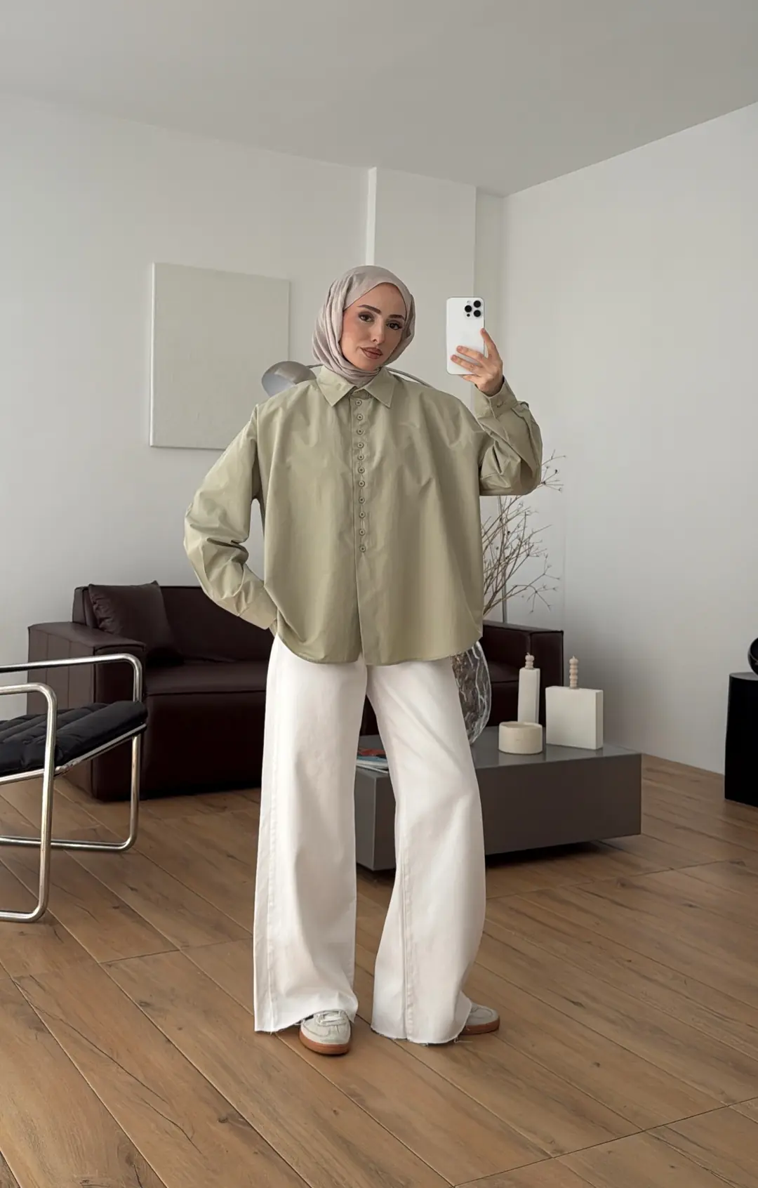 Poplin Sık Düğmeli Gömlek Açık Yeşil