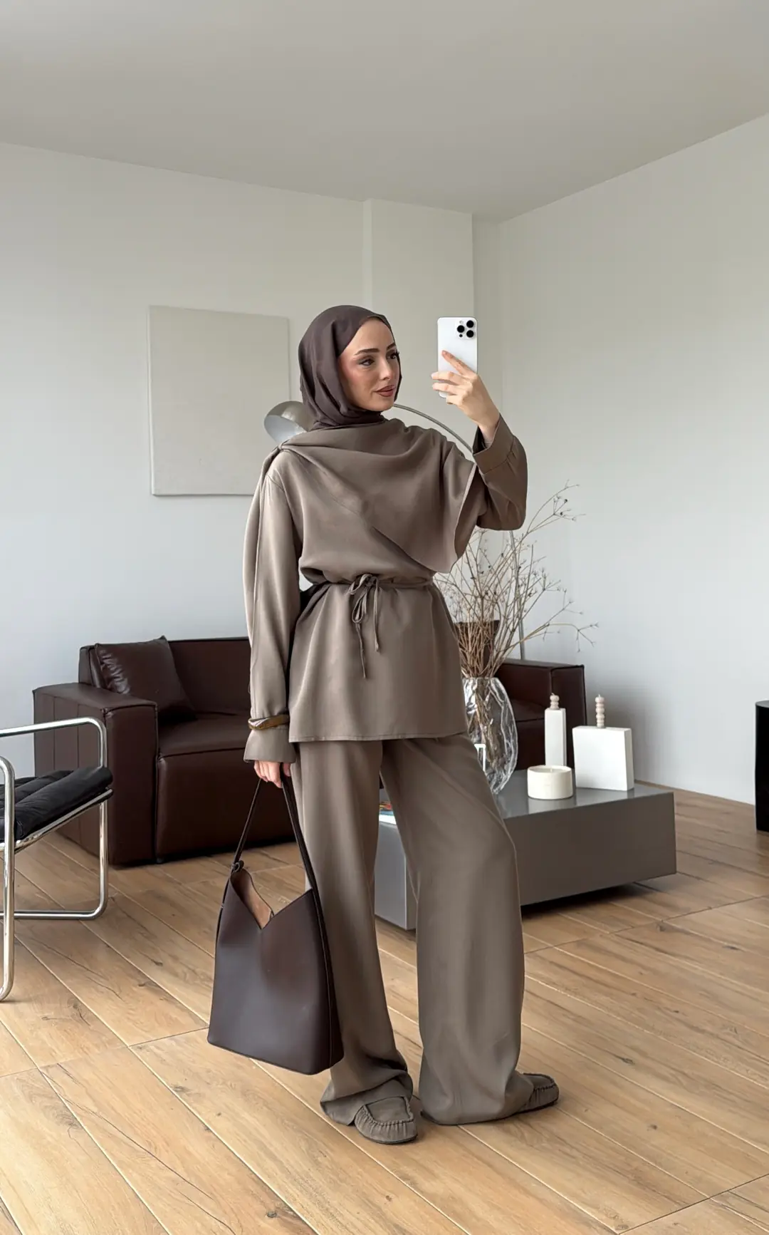 Drape Yaka Bluz Takım Haki