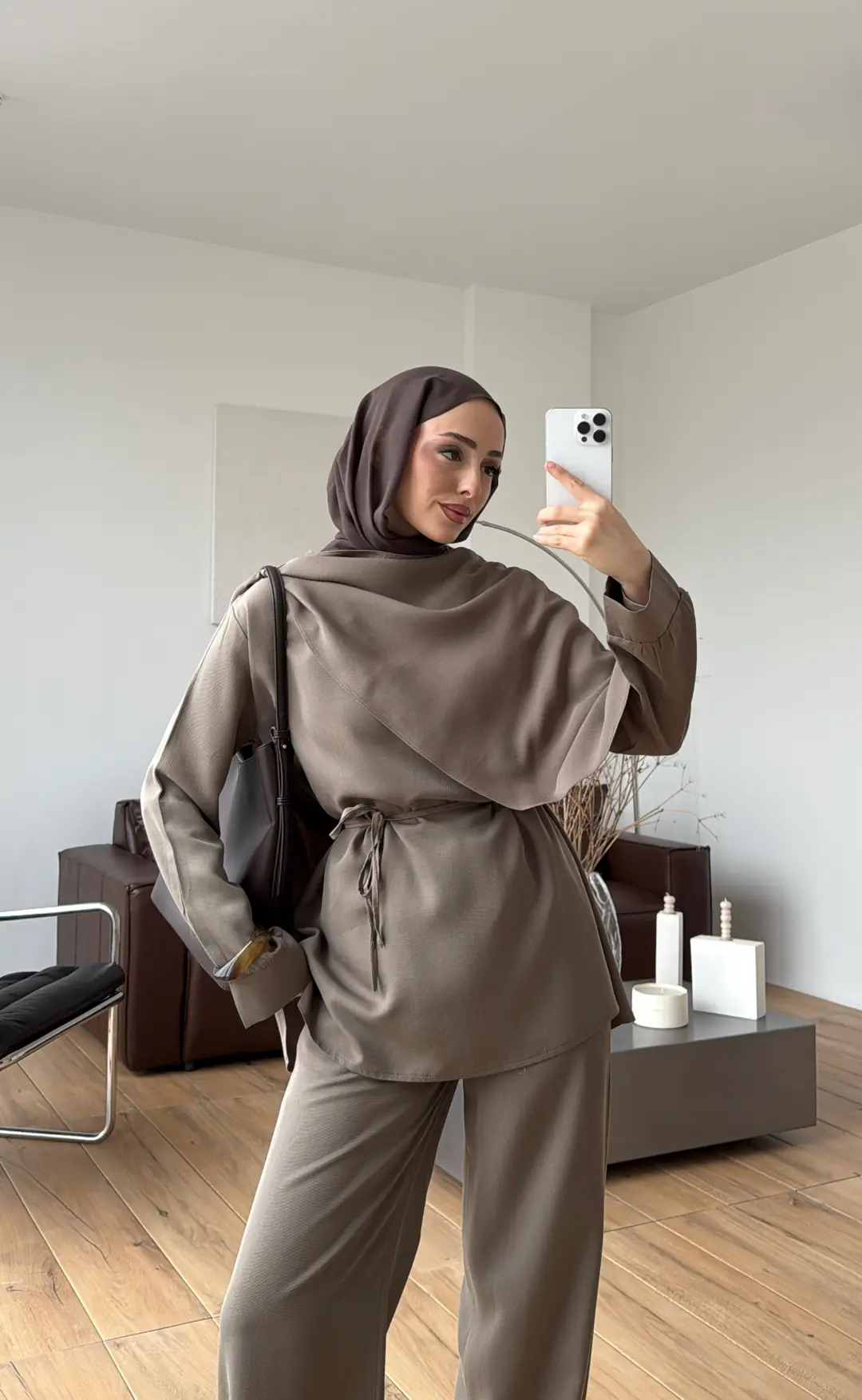 Drape Yaka Bluz Takım Haki