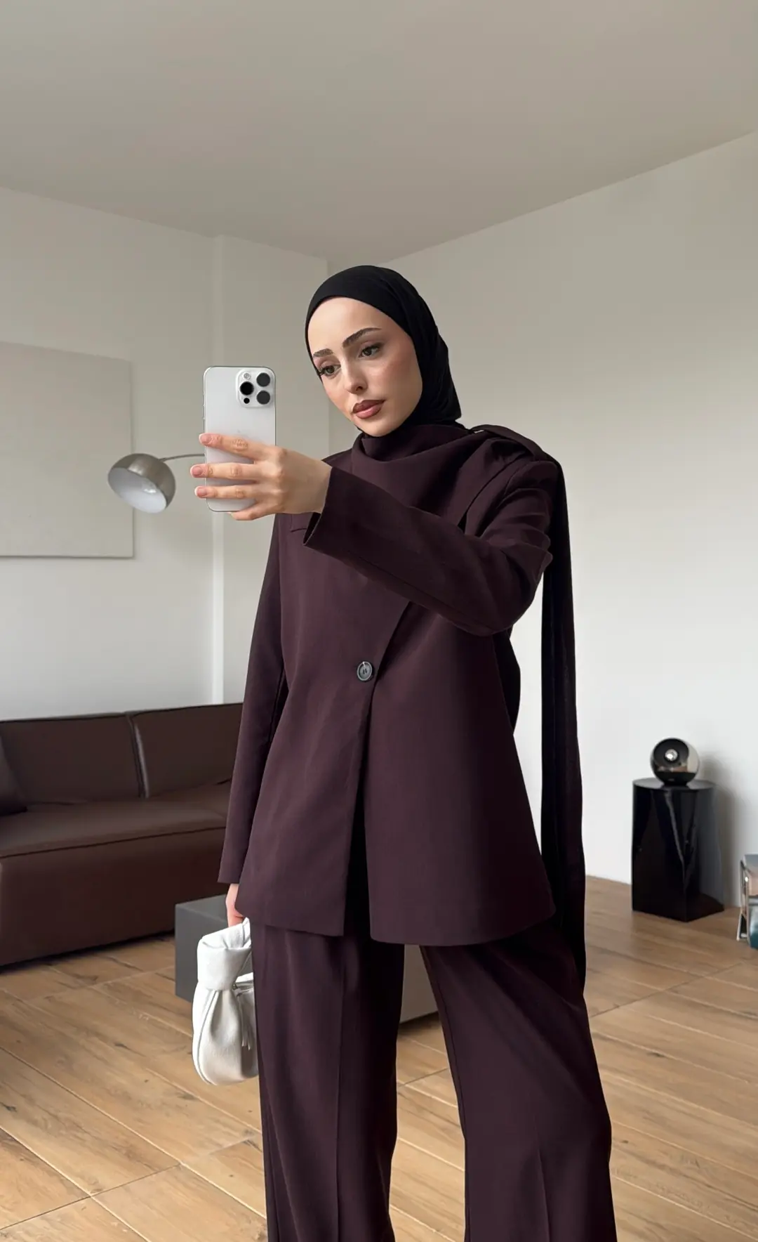 Şallı Ceket Takım Mürdüm