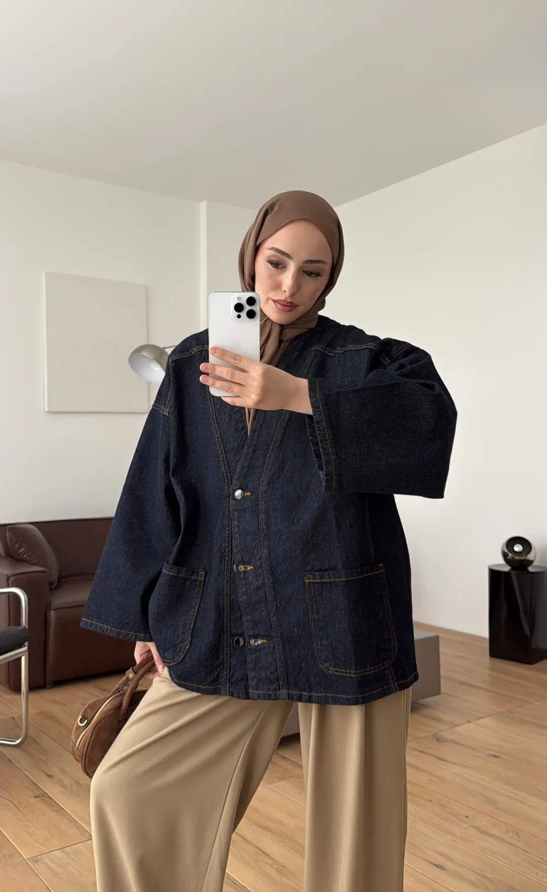 Oversize Wide Denim Ceket
