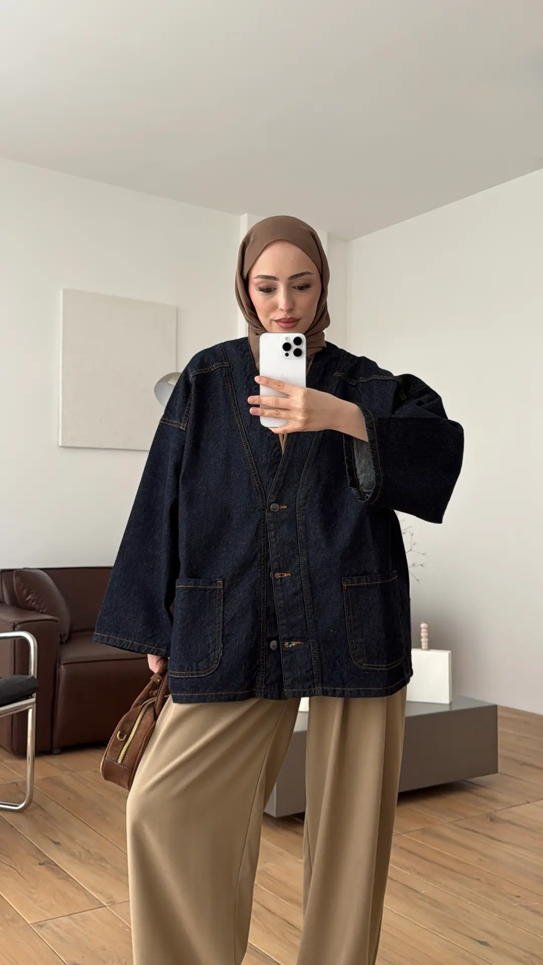 Oversize Wide Denim Ceket