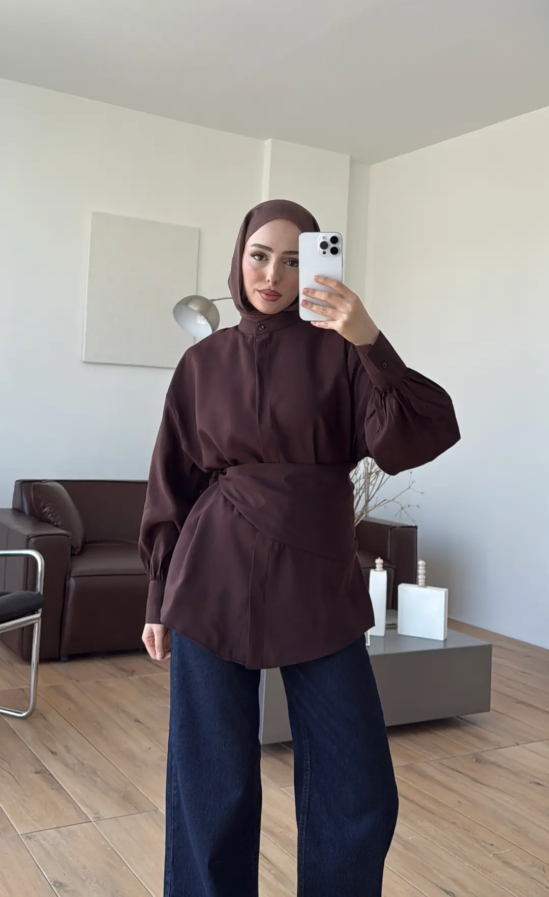 Patlı Gömlek Kahve