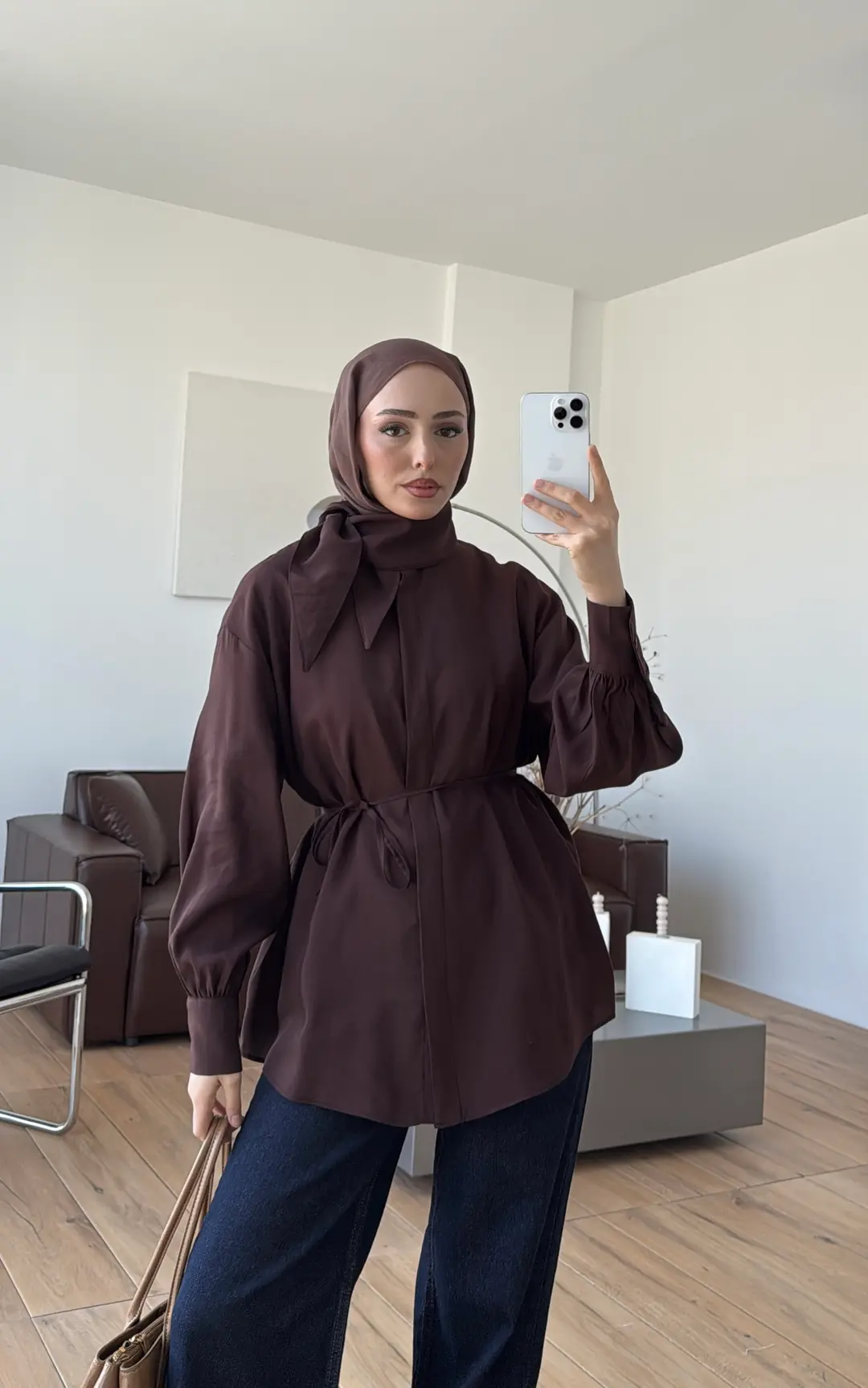 Patlı Gömlek Kahve