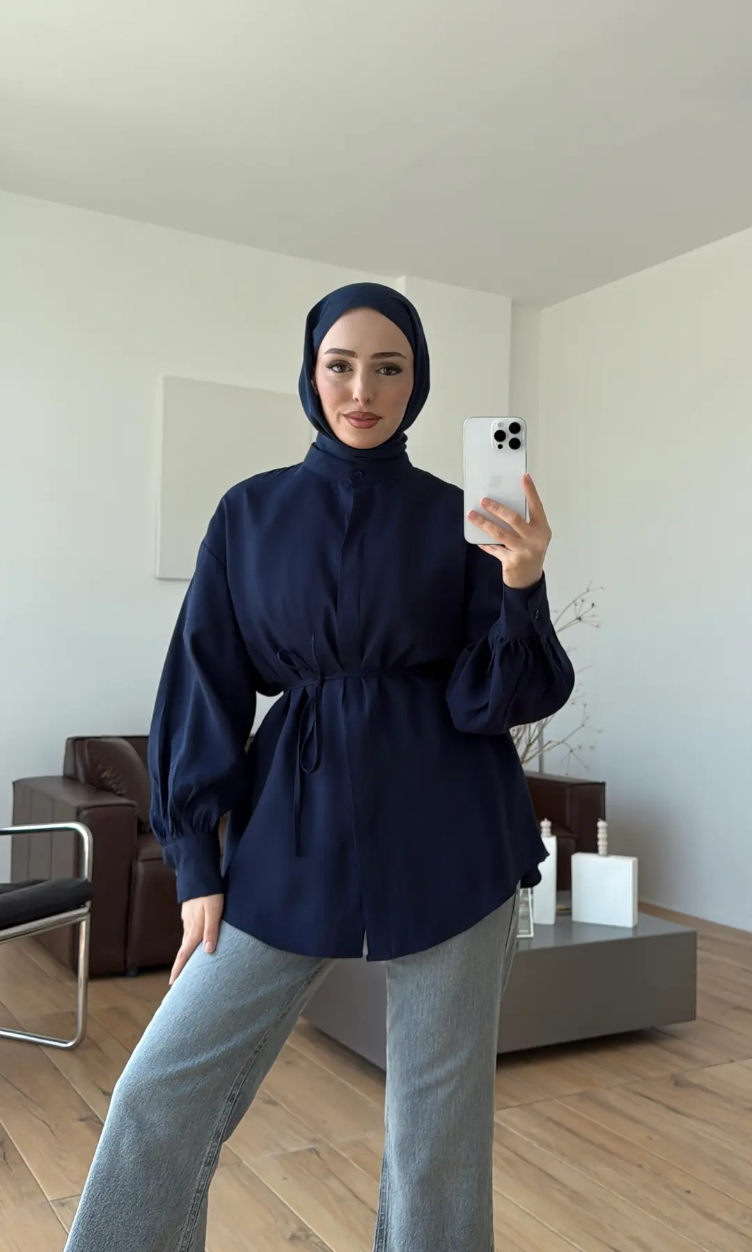 Patlı Gömlek Lacivert