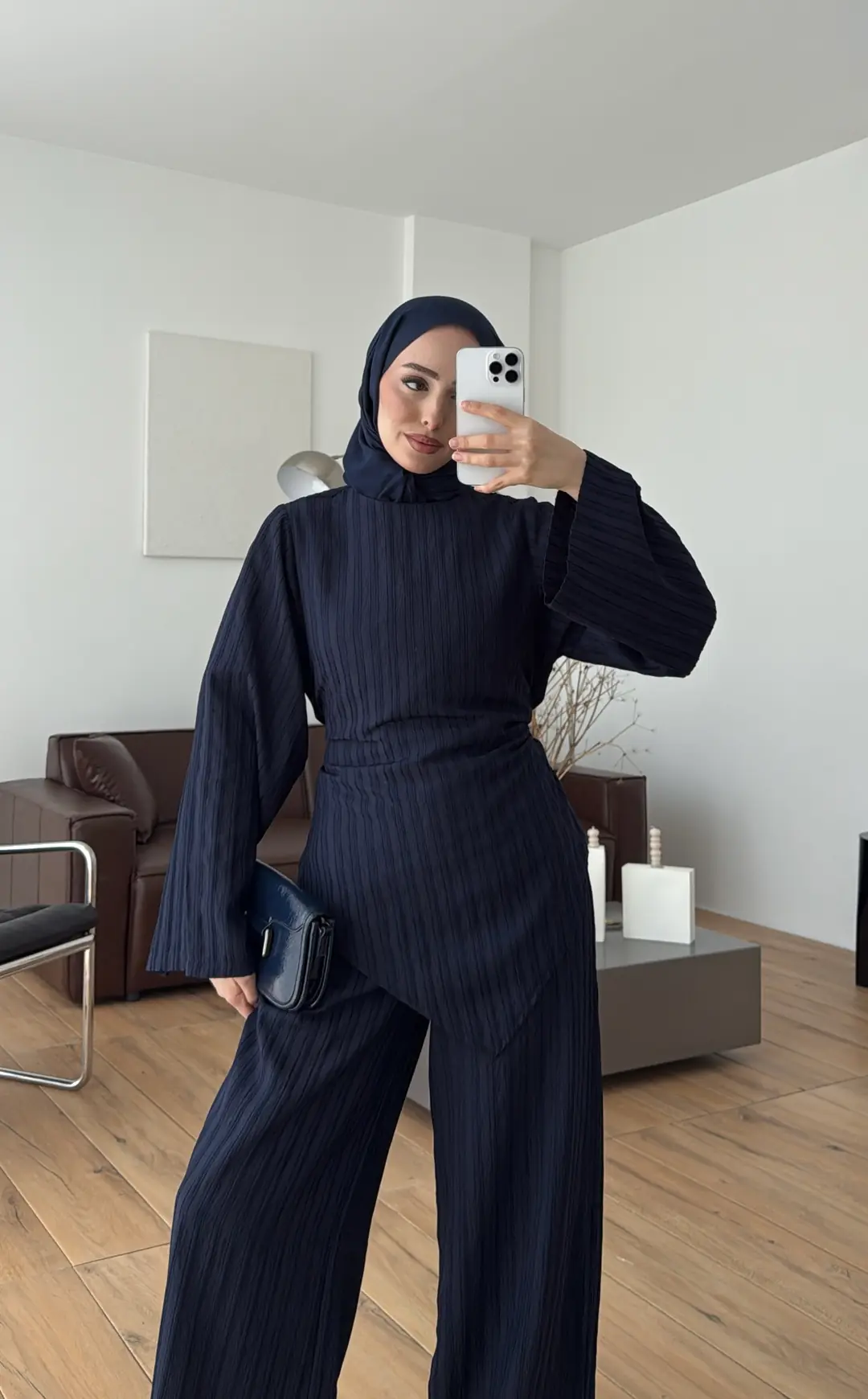 Çizgili Tunikli Takım Lacivert