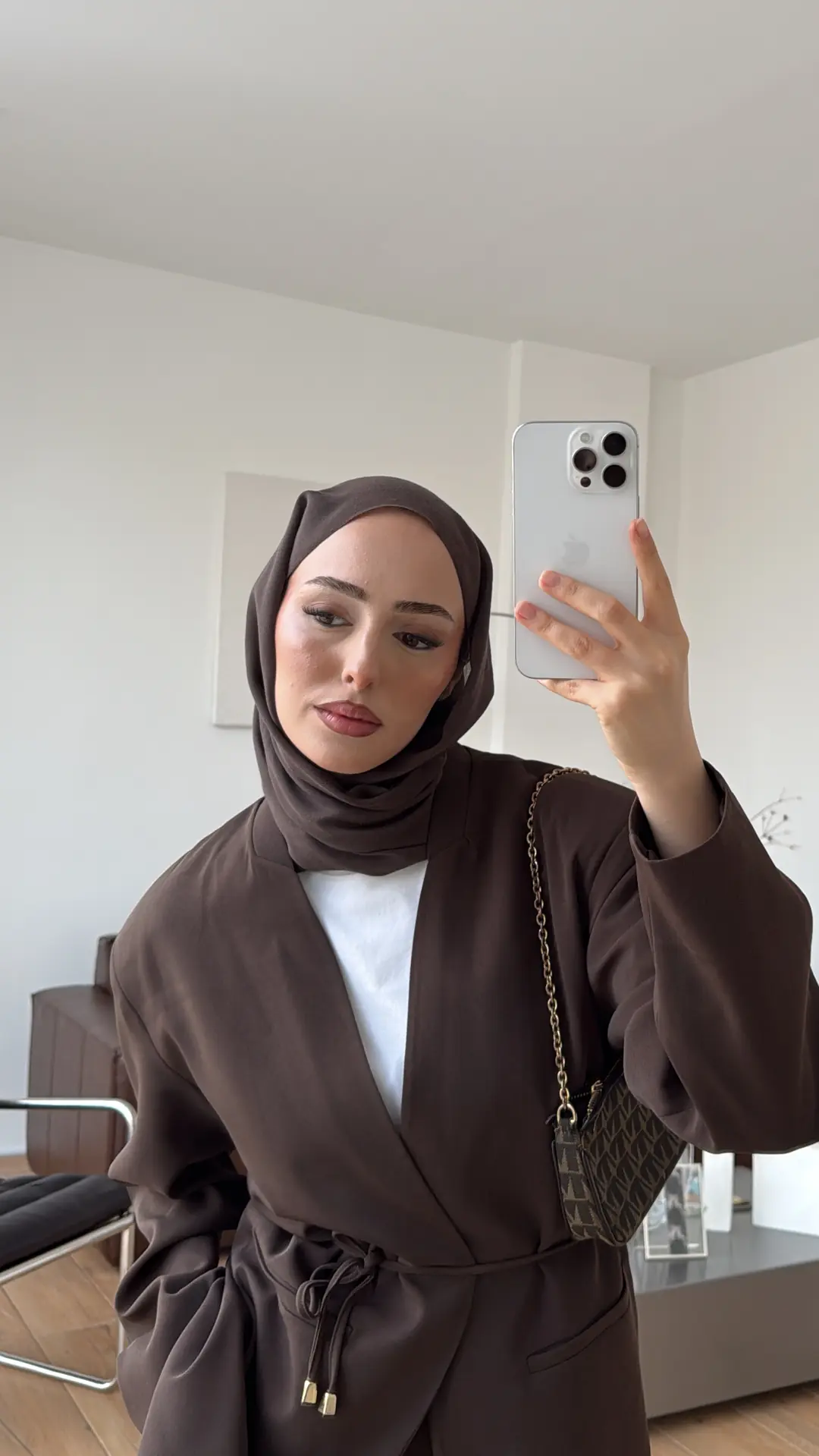 Bagcıklı Blazer Ceket Kahve