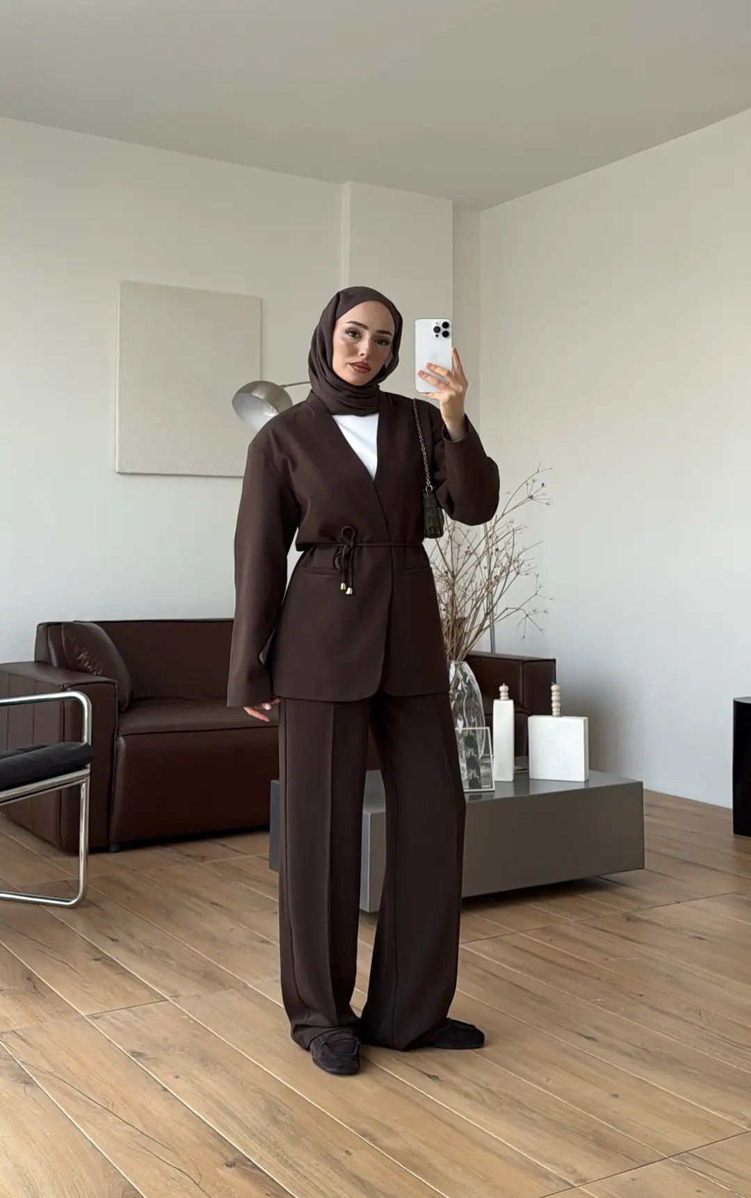 Bagcıklı Blazer Ceket Kahve