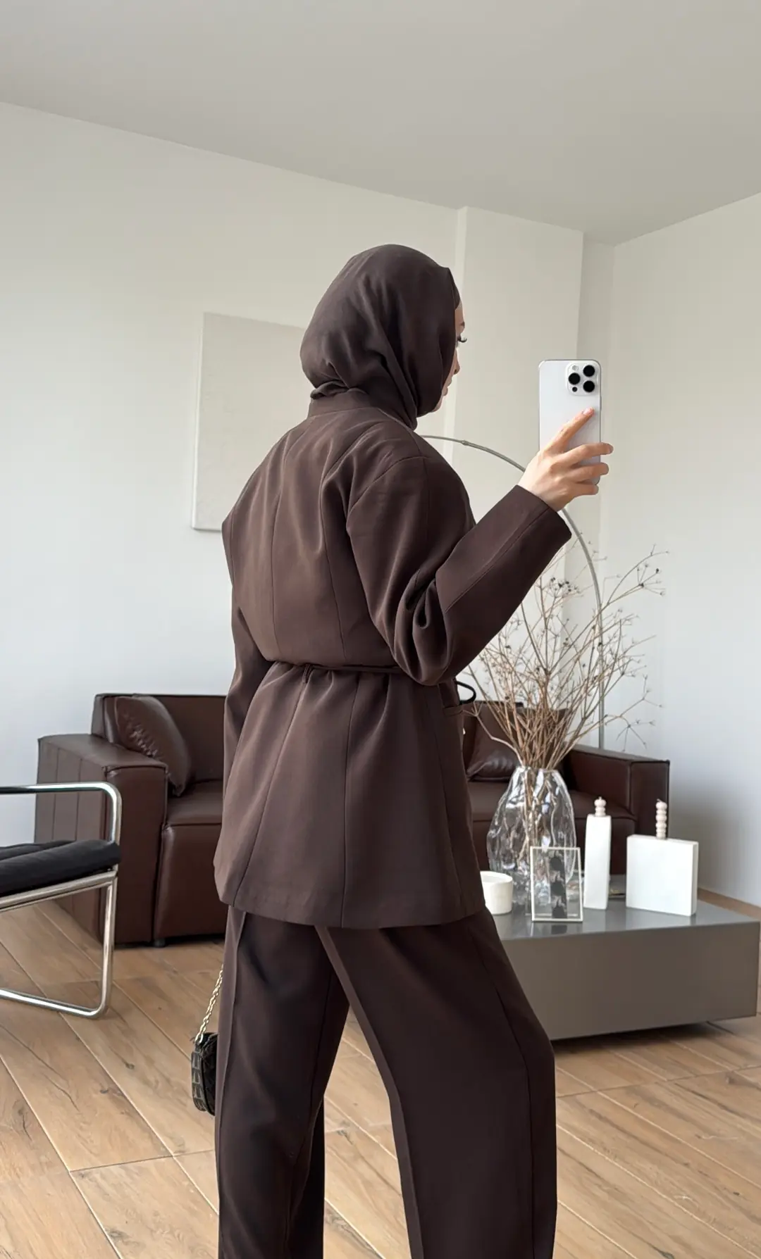 Bagcıklı Blazer Ceket Kahve