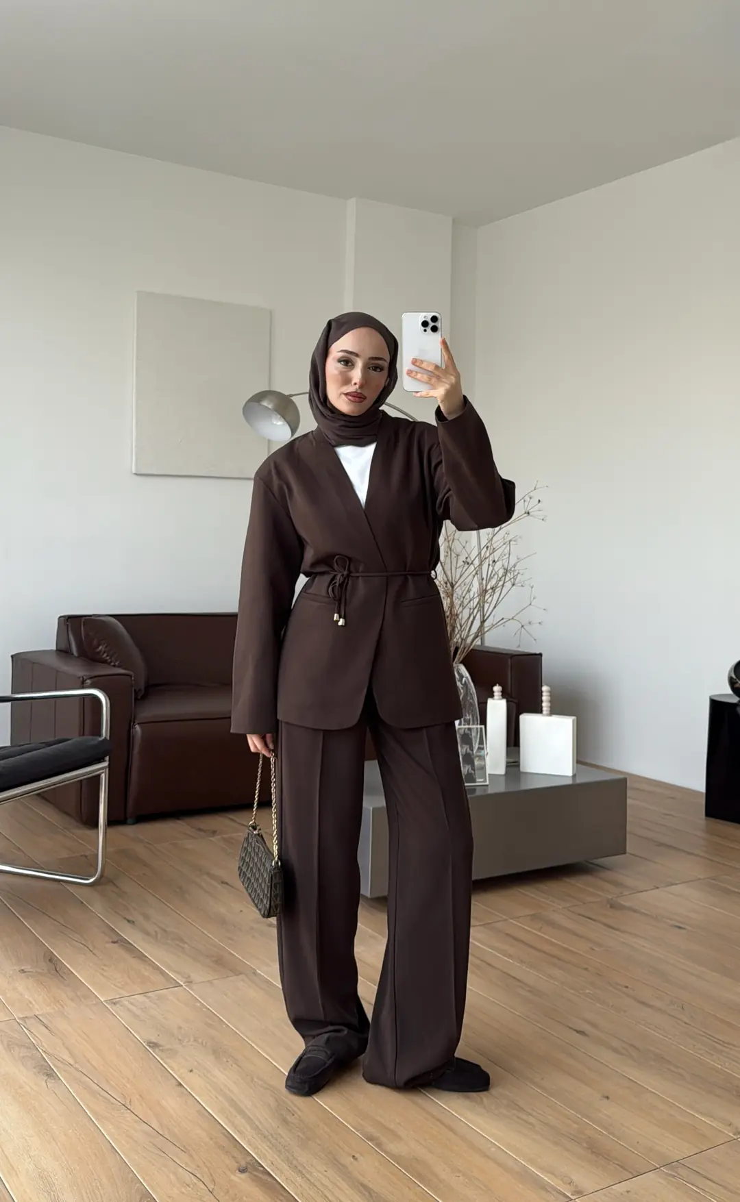 Bagcıklı Blazer Ceket Kahve