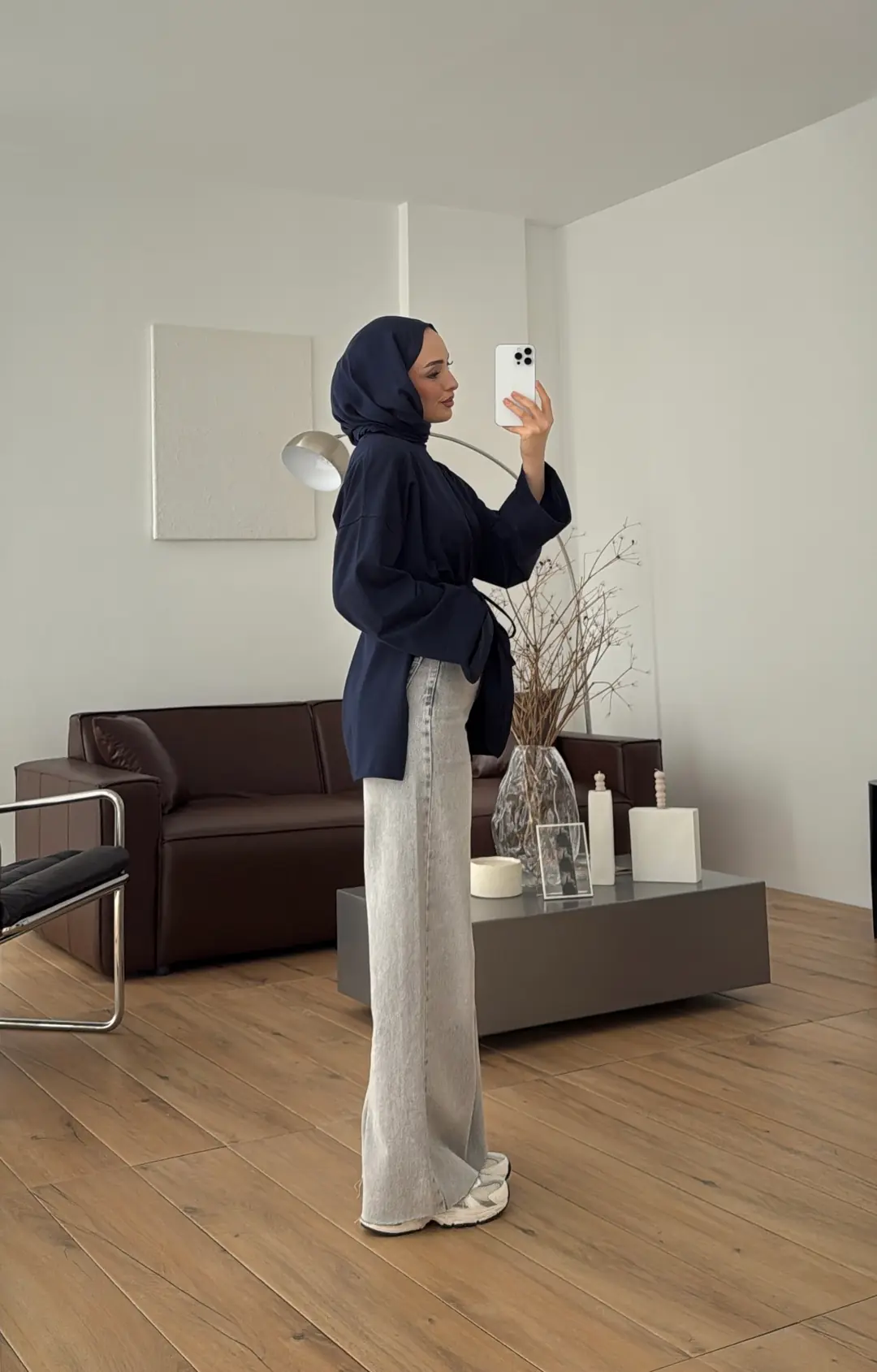 Bağlamalı Yanı Yırtmaç Detay Sweat Lacivert