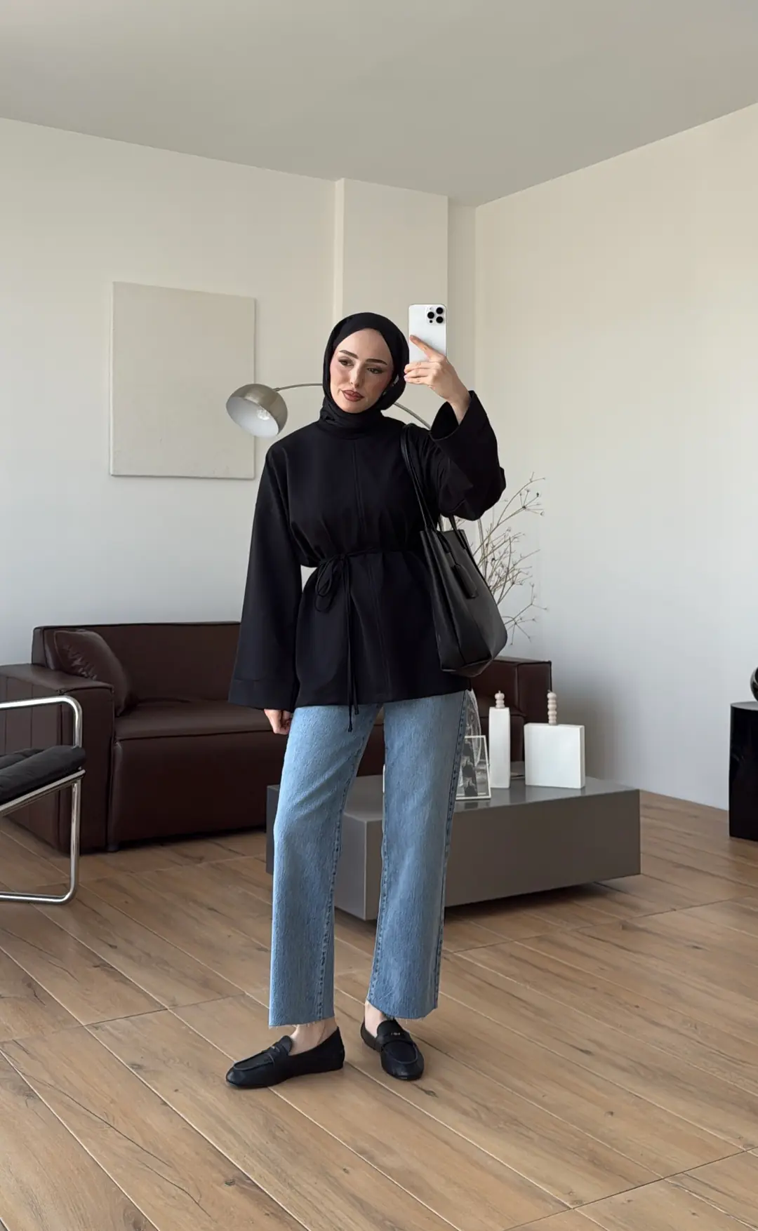 Bağlamalı Yanı Yırtmaç Detay Sweat Siyah