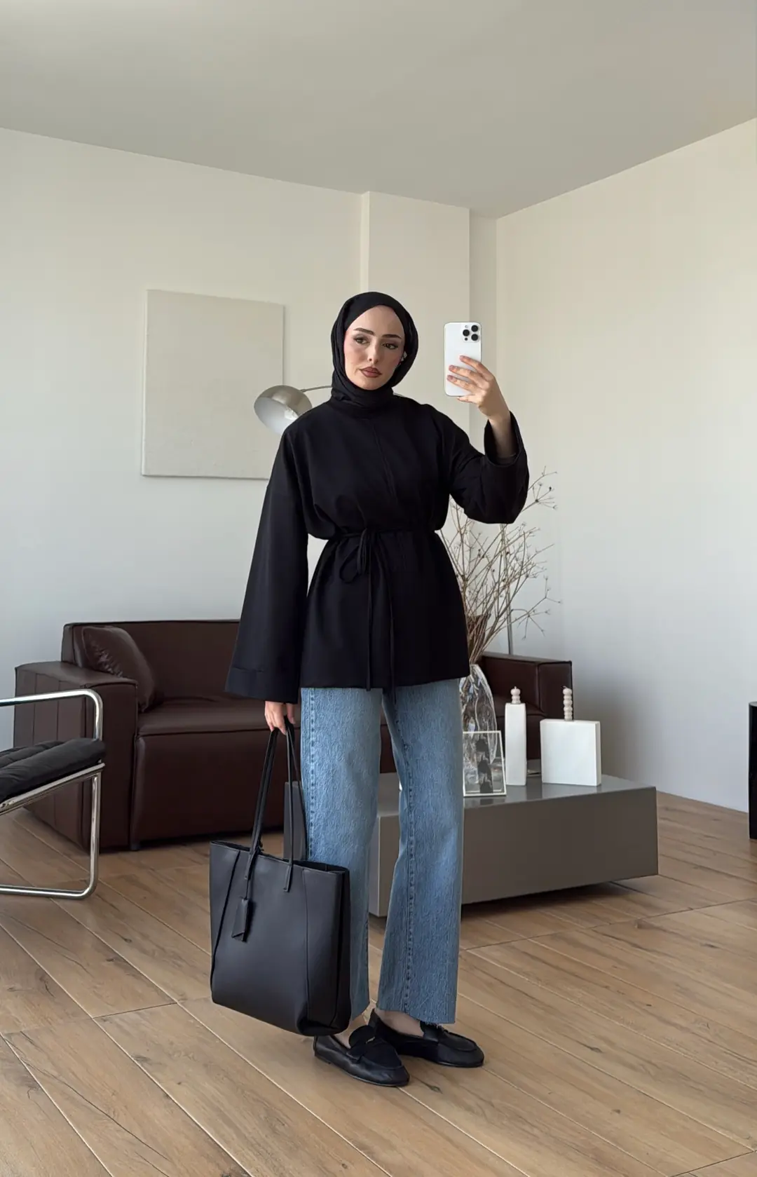 Bağlamalı Yanı Yırtmaç Detay Sweat Siyah