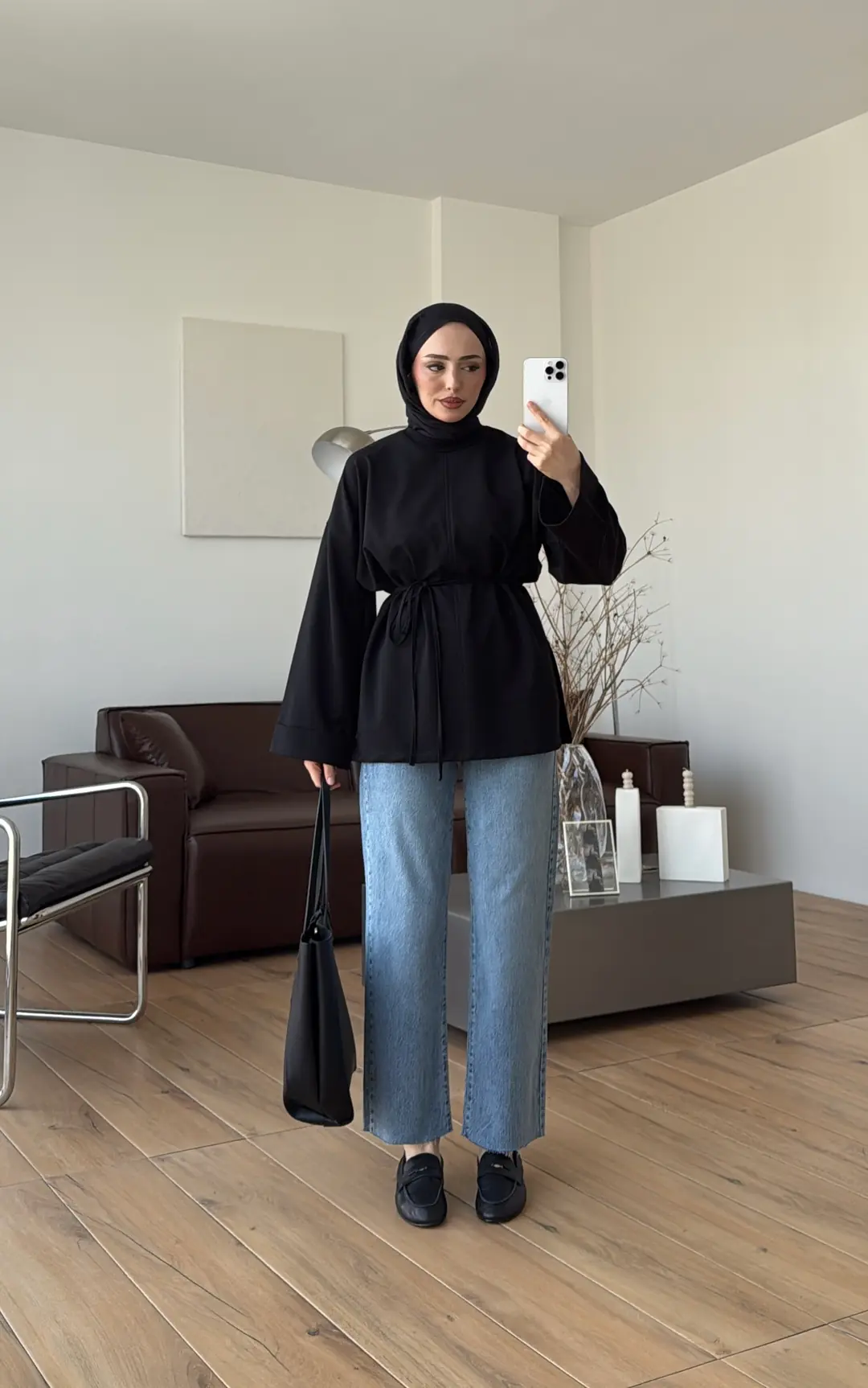 Bağlamalı Yanı Yırtmaç Detay Sweat Siyah