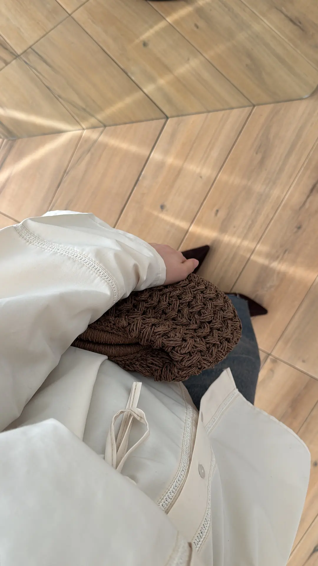 Dantel Geçişli Poplin Gömlek Krem