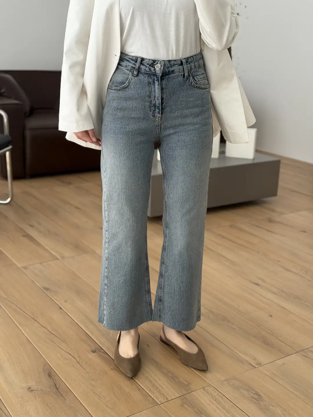 Premium Paçası Kesik Hafif İspanyol Jean R276