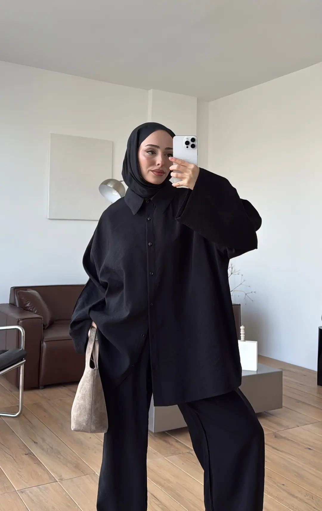 Tencel Bağlamalı Takım Siyah