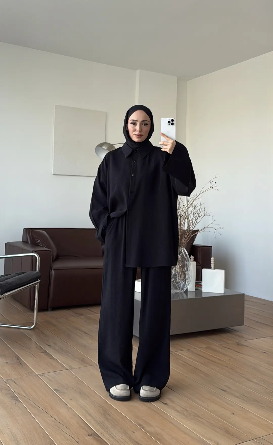 Tencel Bağlamalı Takım Siyah