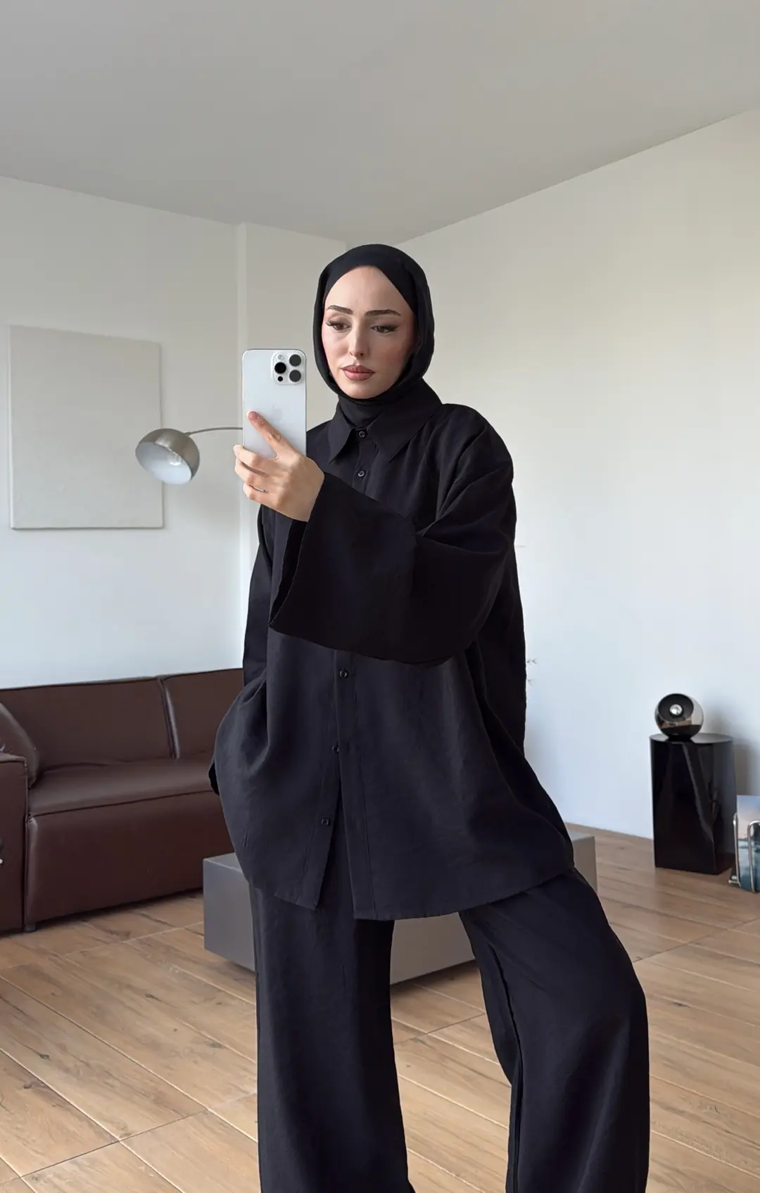 Tencel Bağlamalı Takım Siyah