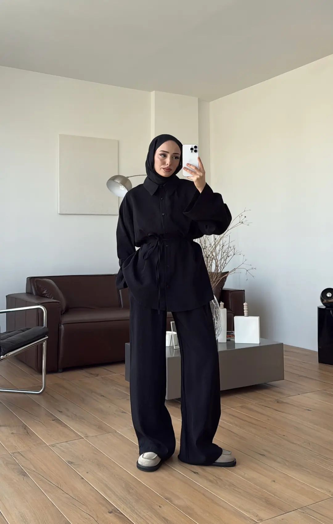 Tencel Bağlamalı Takım Siyah