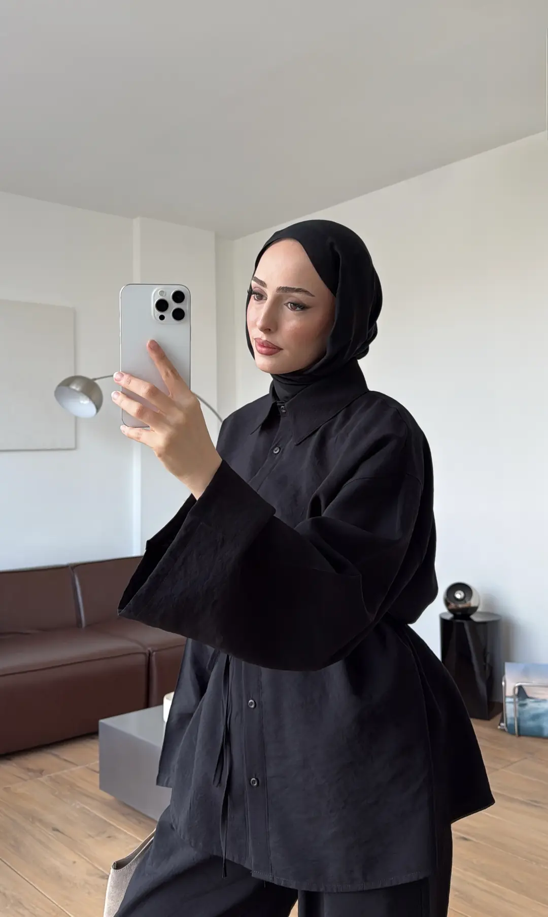 Tencel Bağlamalı Takım Siyah