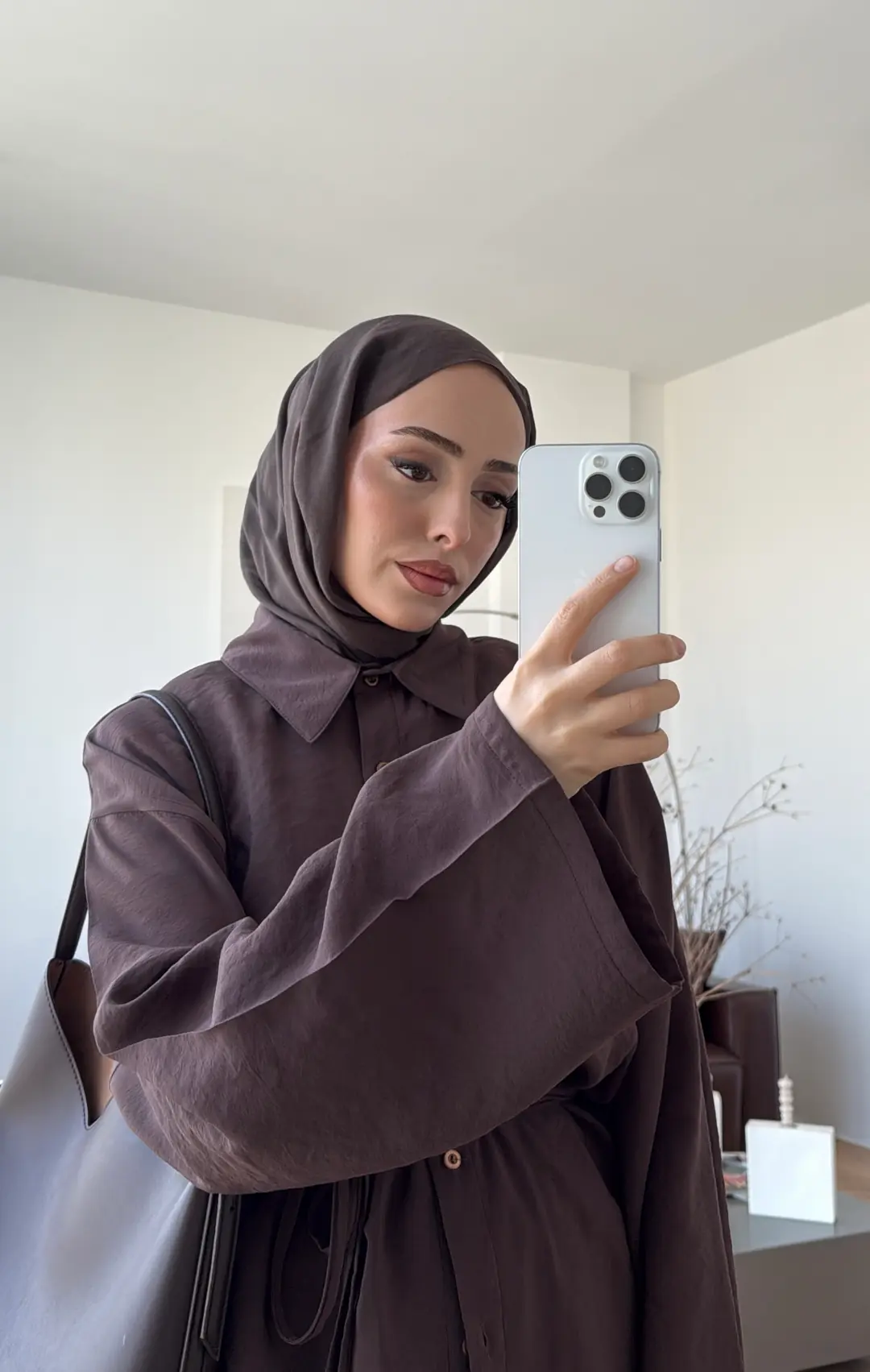 Tencel Bağlamalı Takım Kahve