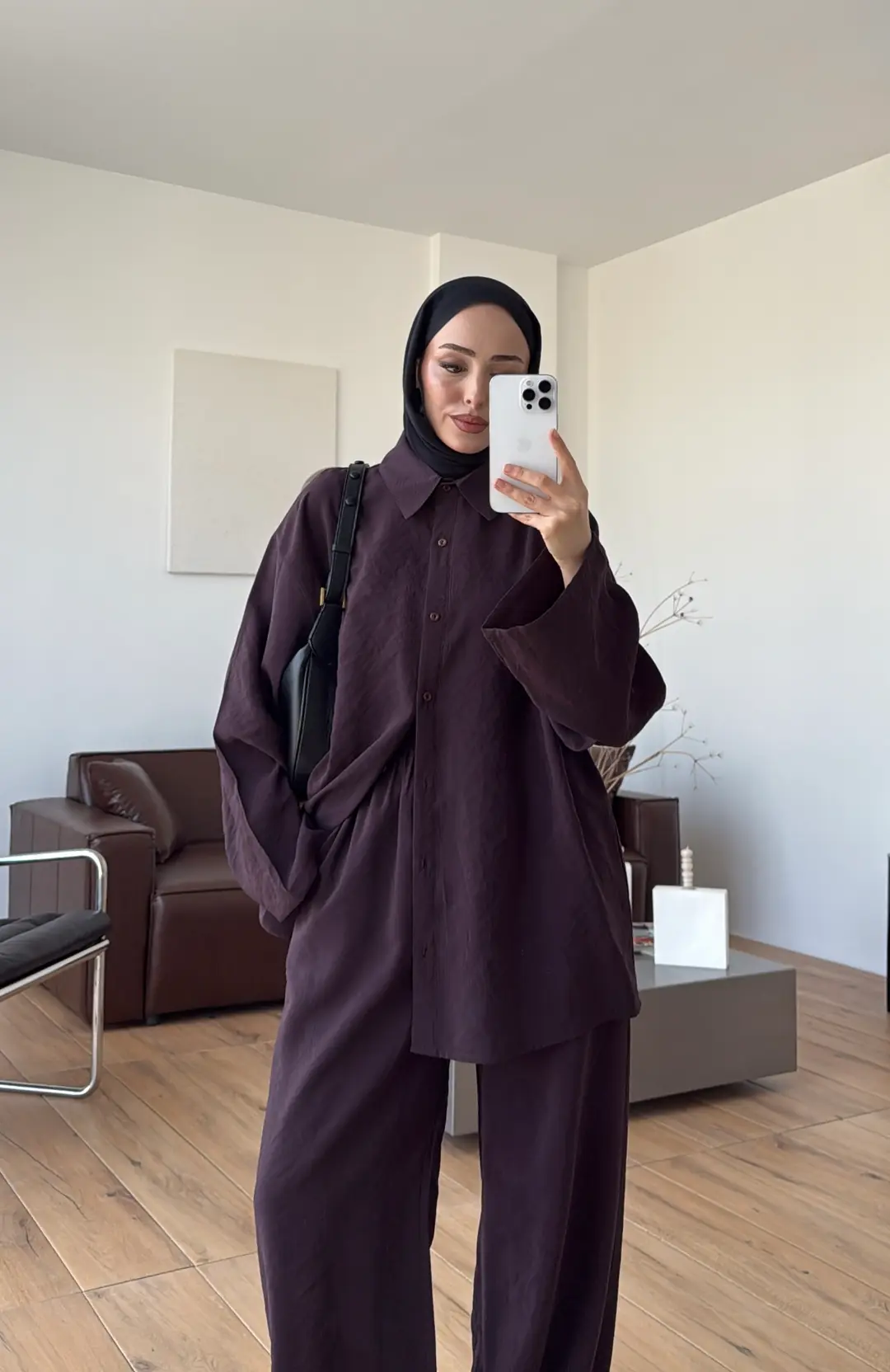 Tencel Bağlamalı Takım Mürdüm