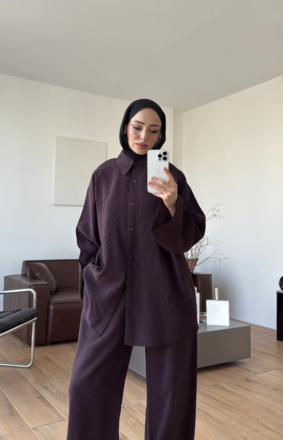 Tencel Bağlamalı Takım Mürdüm