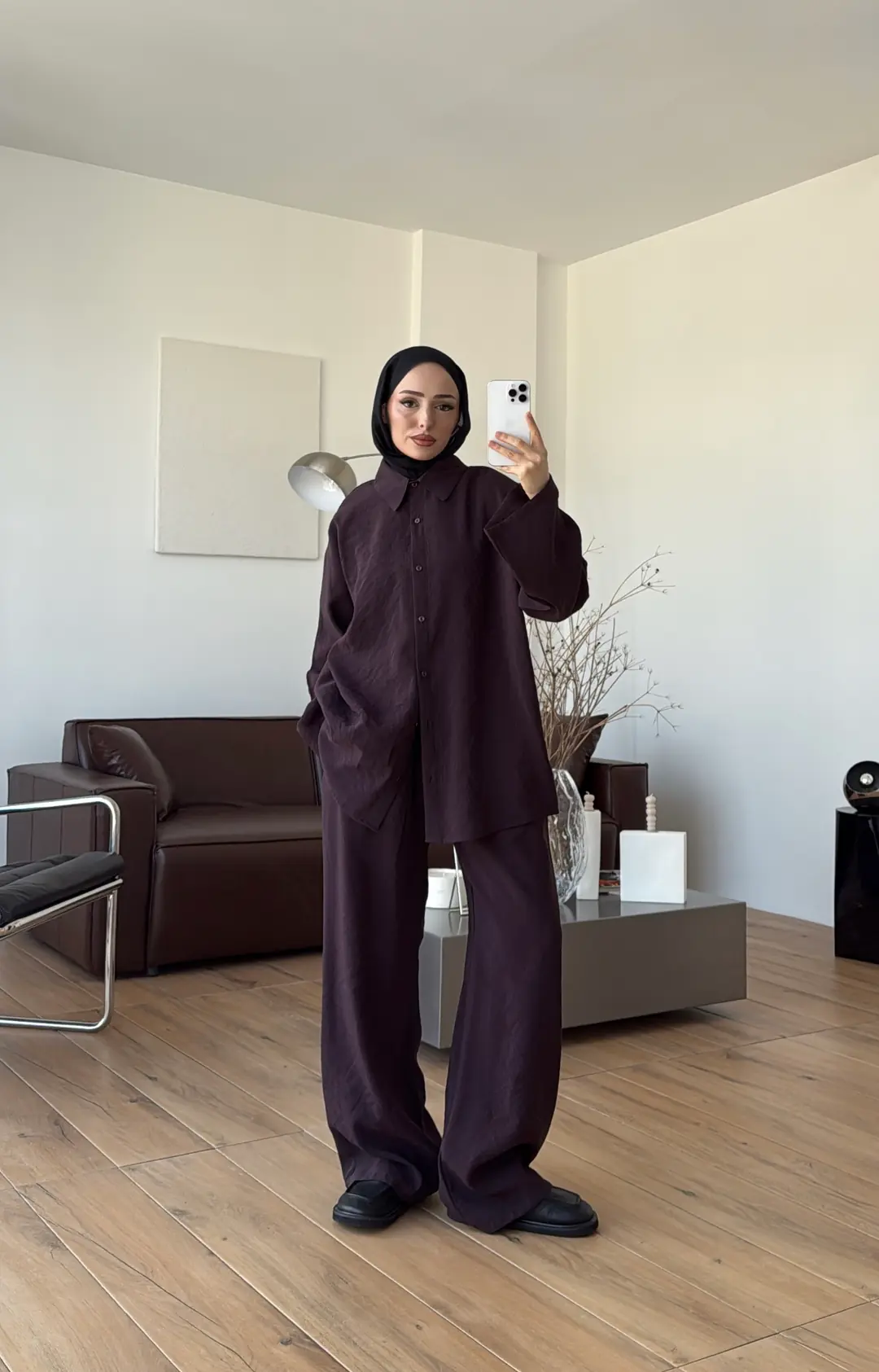 Tencel Bağlamalı Takım Mürdüm