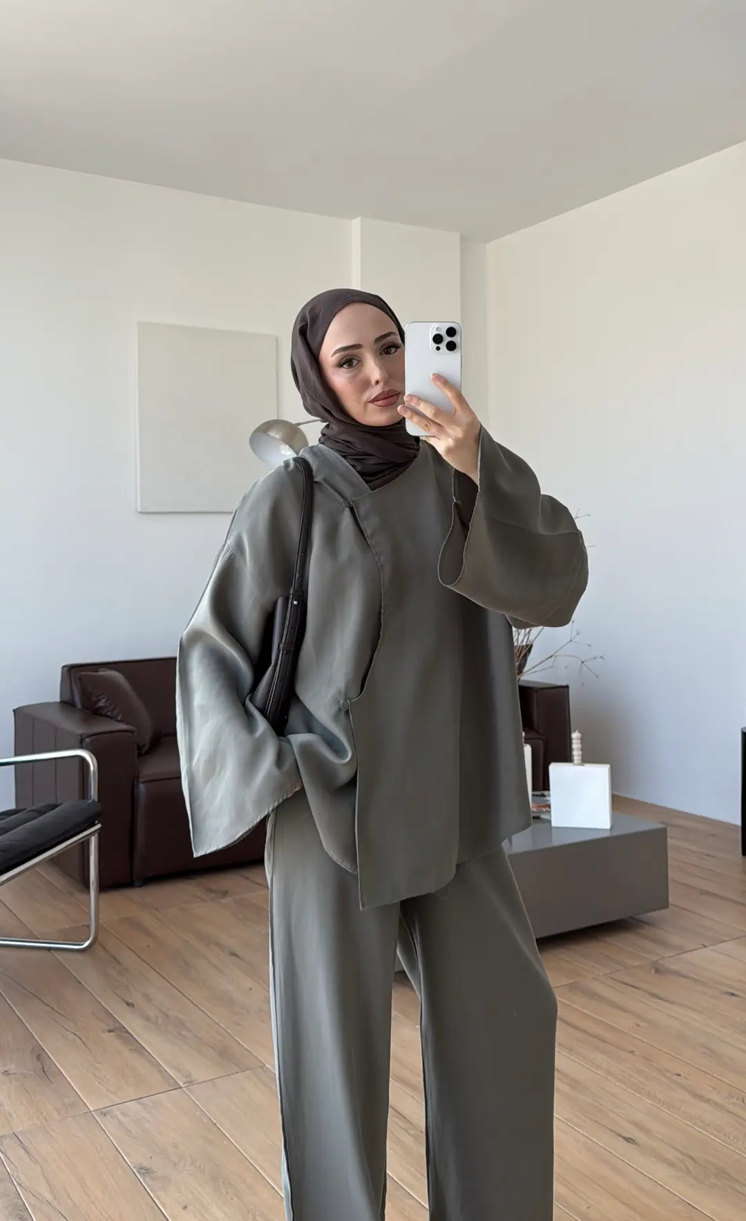 Dökümlü Gömlek Pantolon Takım Haki