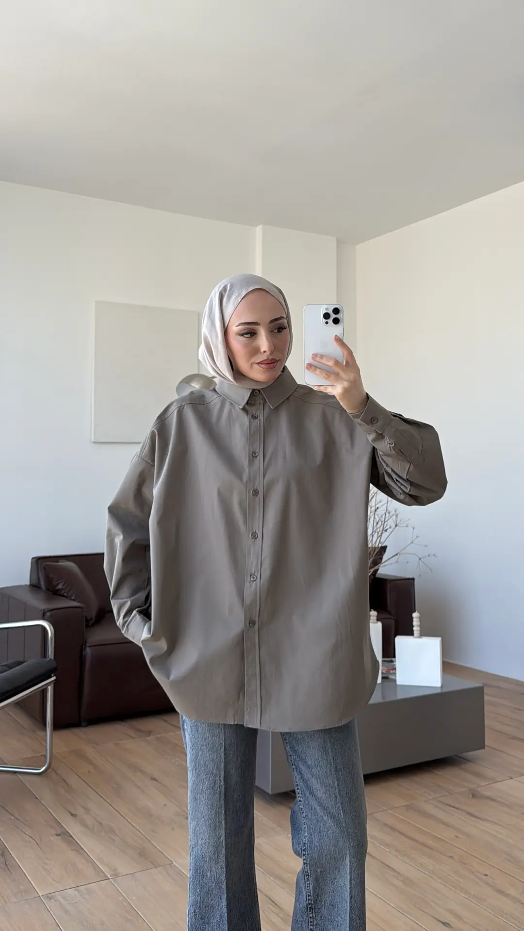 Basic Poplin Gömlek Koyu Vizon
