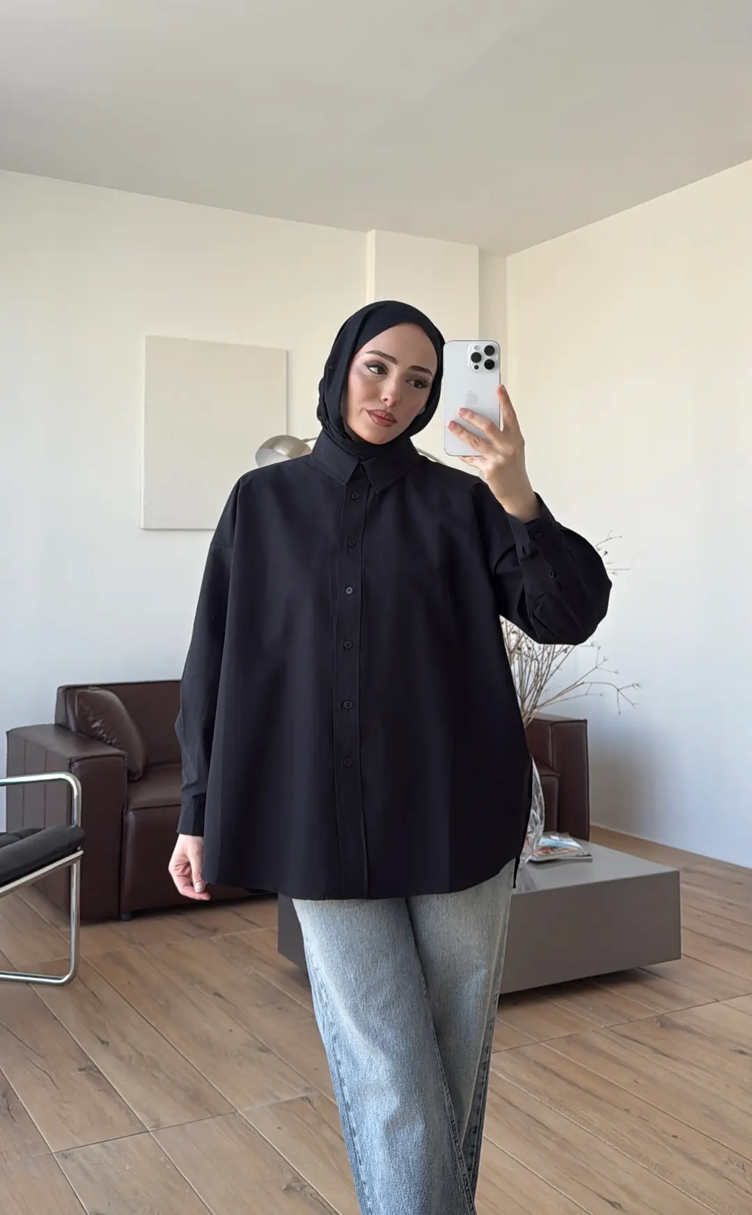 Basic Poplin Gömlek Siyah