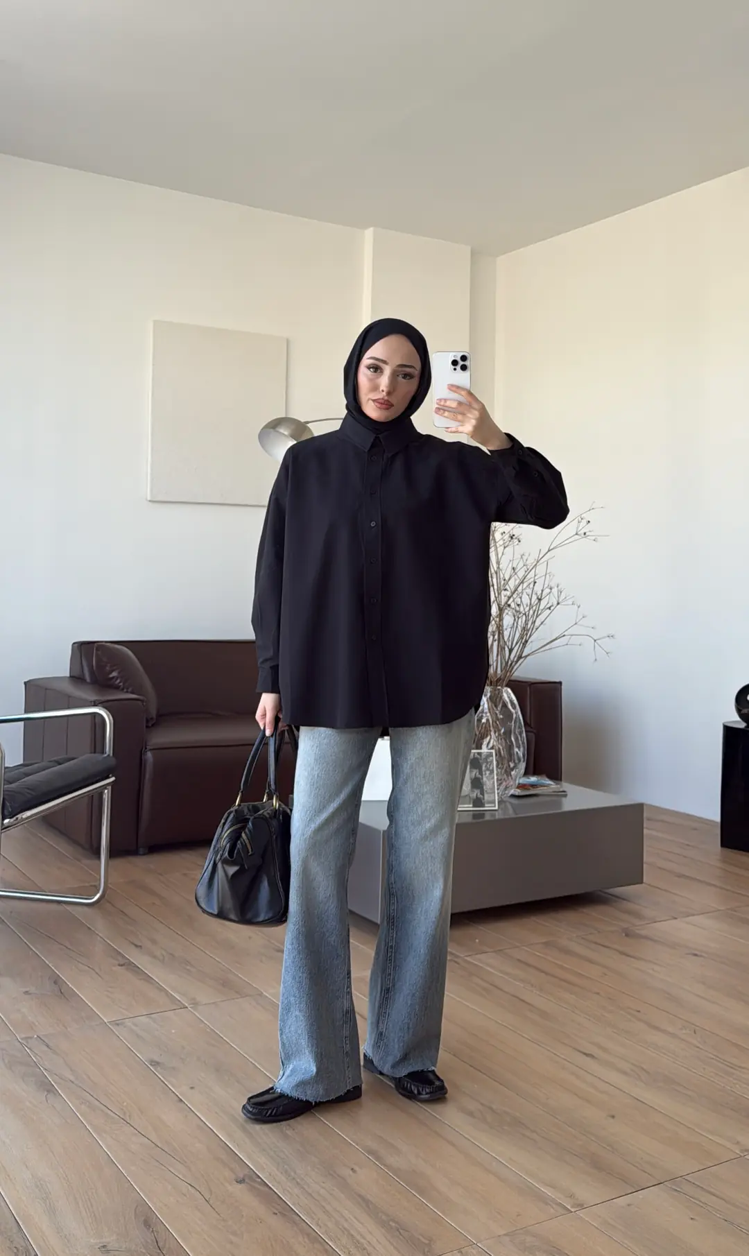 Basic Poplin Gömlek Siyah