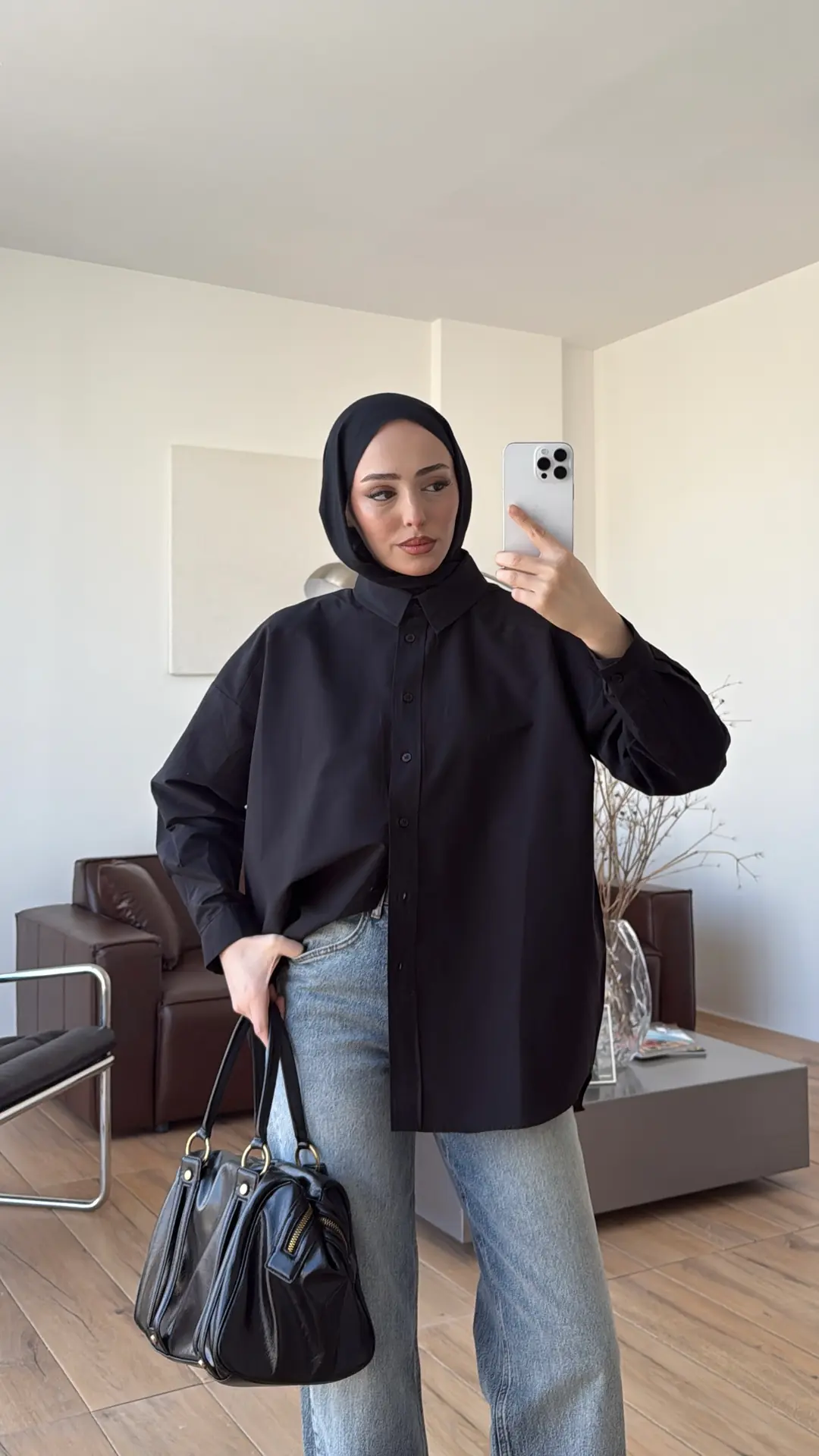 Basic Poplin Gömlek Siyah