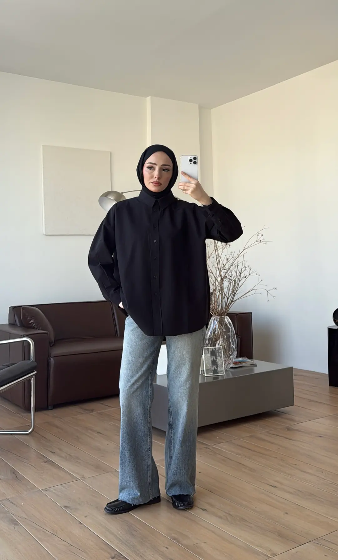 Basic Poplin Gömlek Siyah