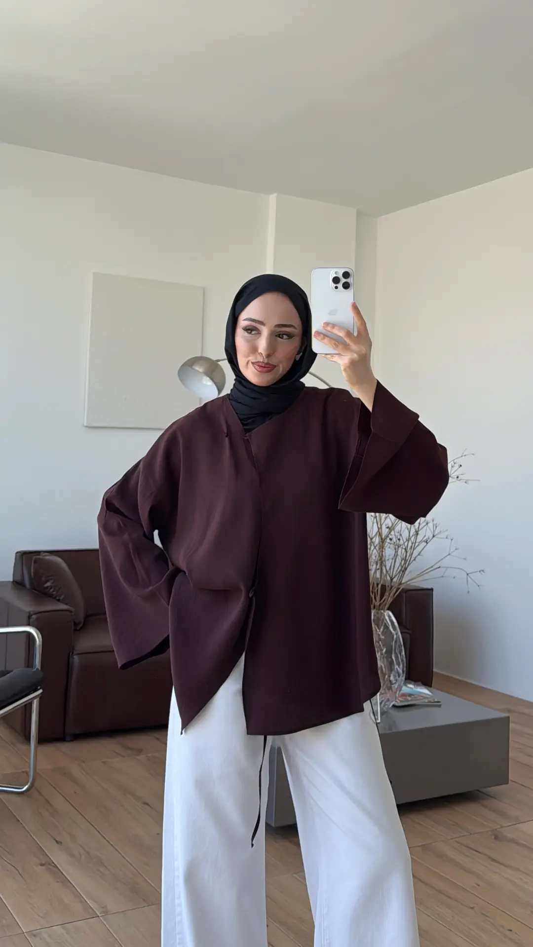 Asimetrik Kesim Bluz Bordo