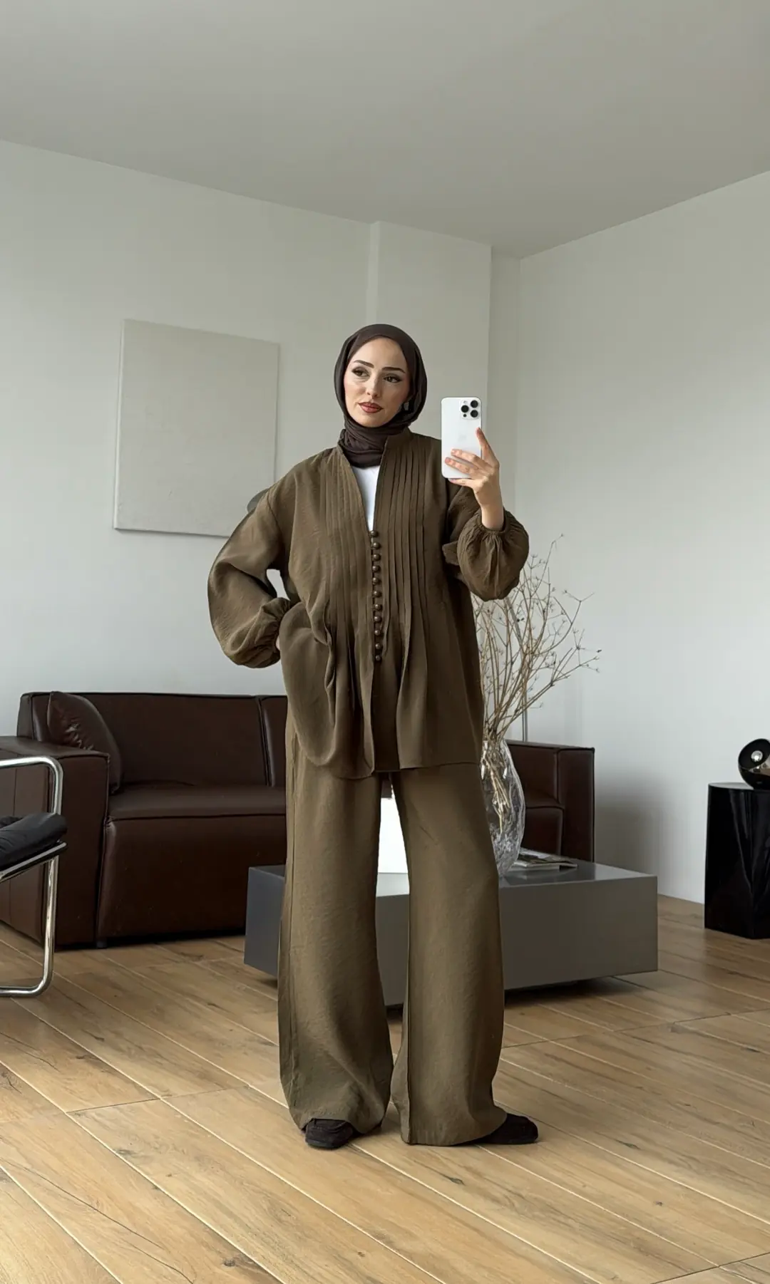 Nervürlü Takım Olive