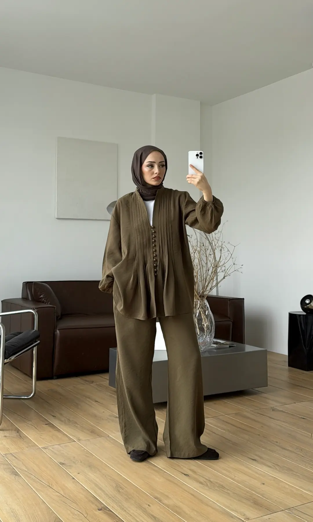 Nervürlü Takım Olive