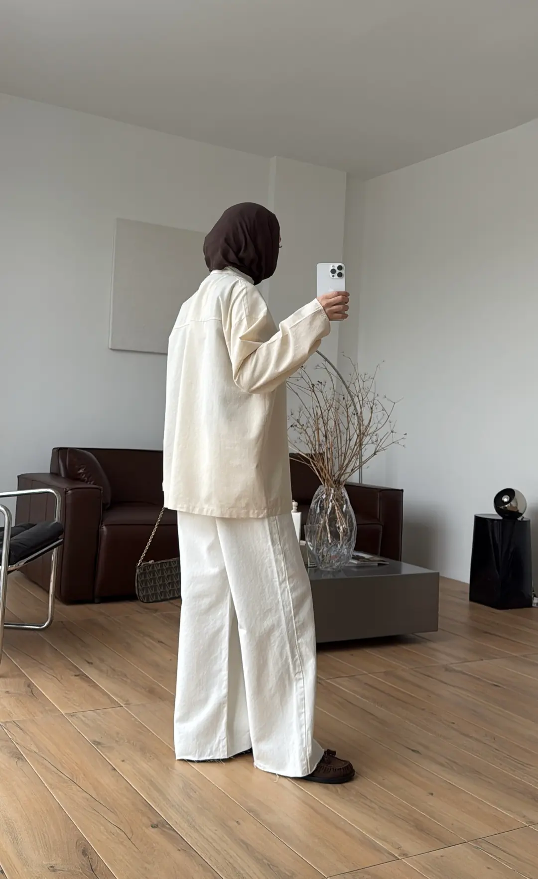 Yakası Bağlamalı Keten Bluz Natural