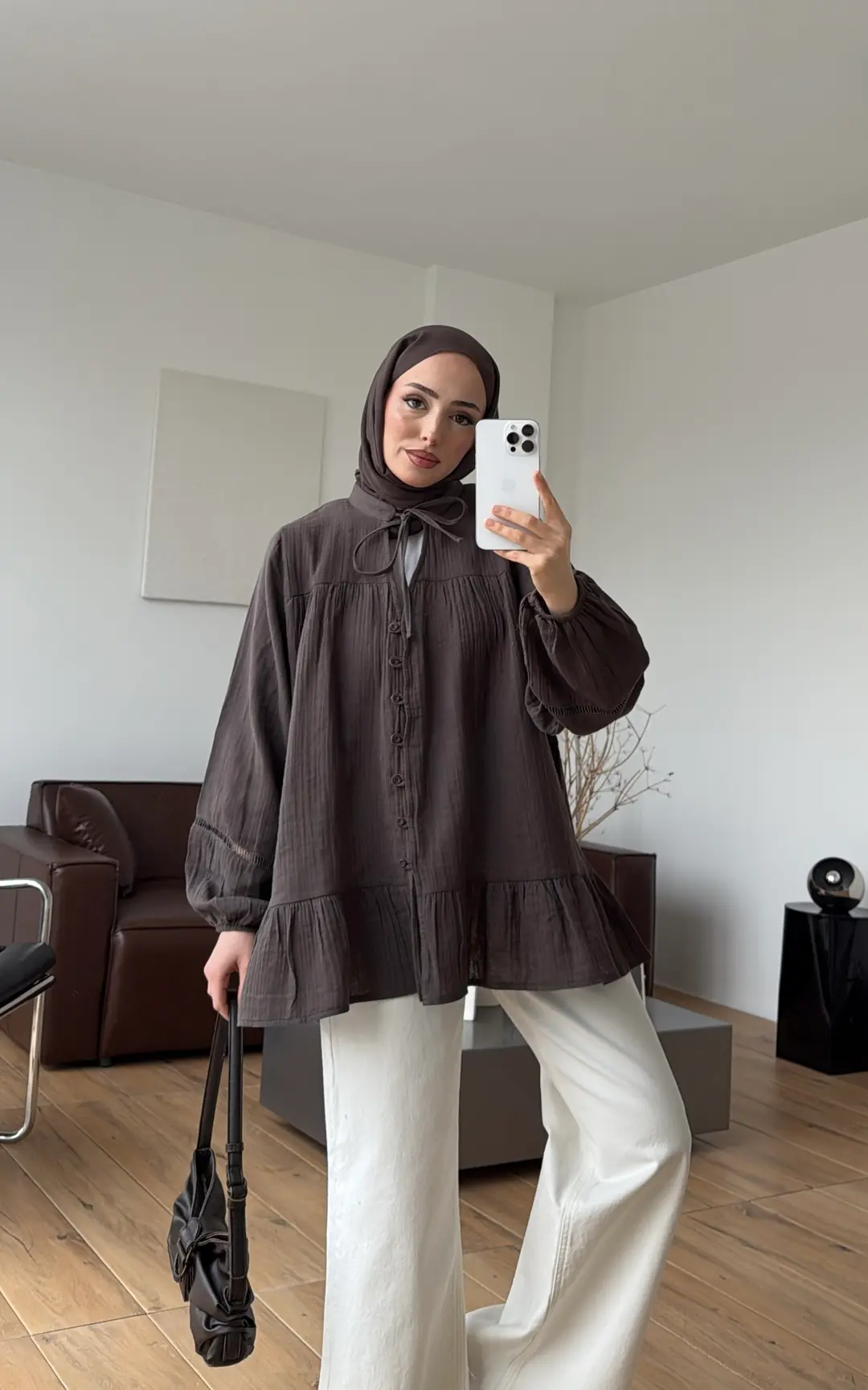 Şerit Detay Muslin Gömlek