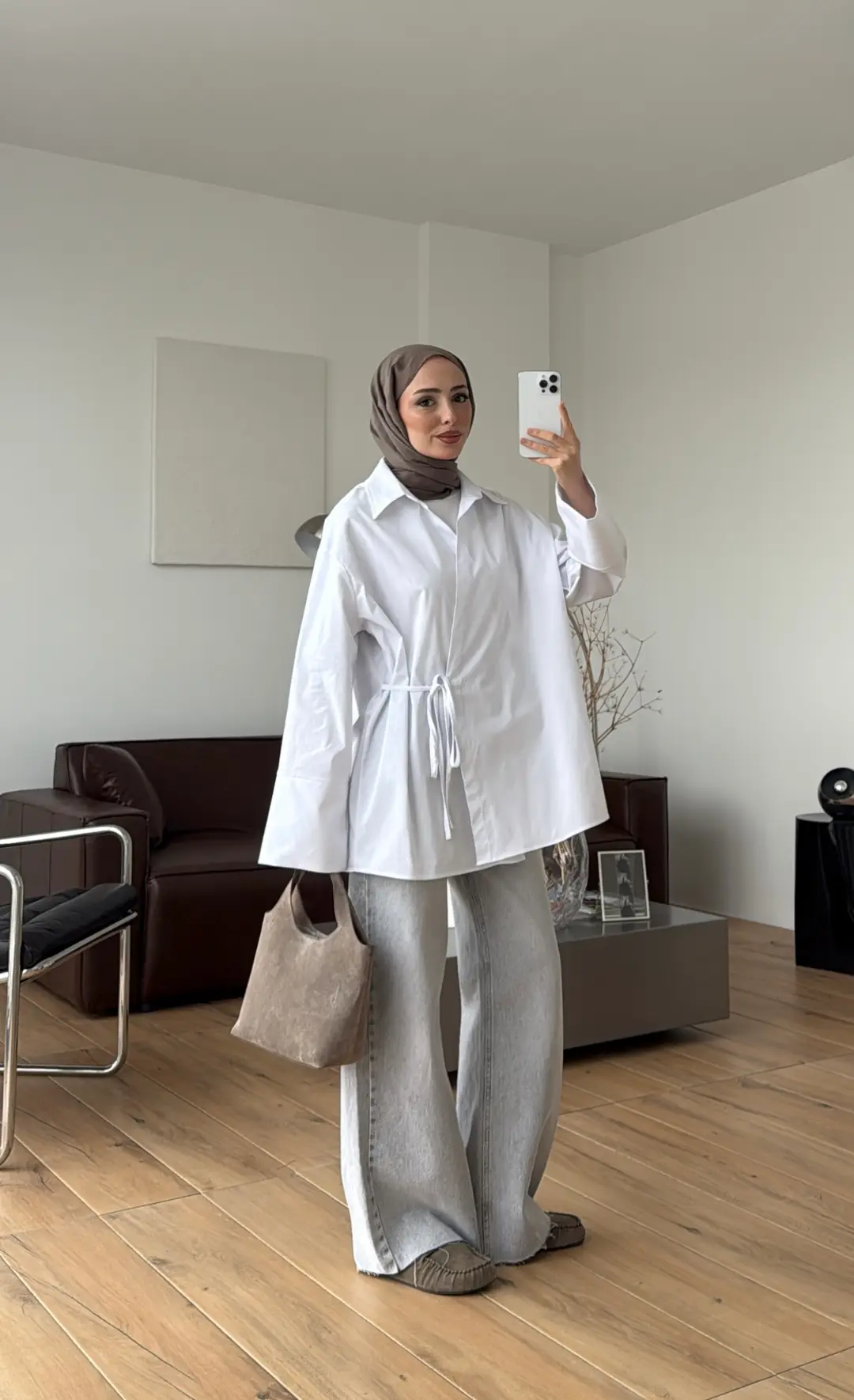 Çapraz Bağlamalı Gömlek Beyaz