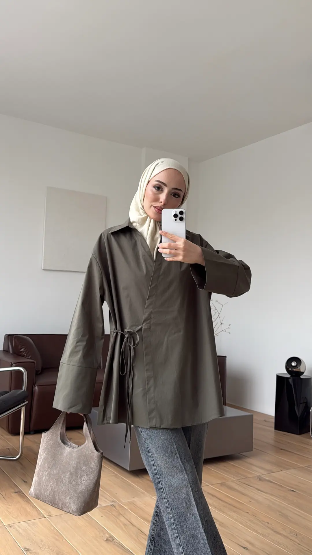 Çapraz Bağlamalı Gömlek Haki