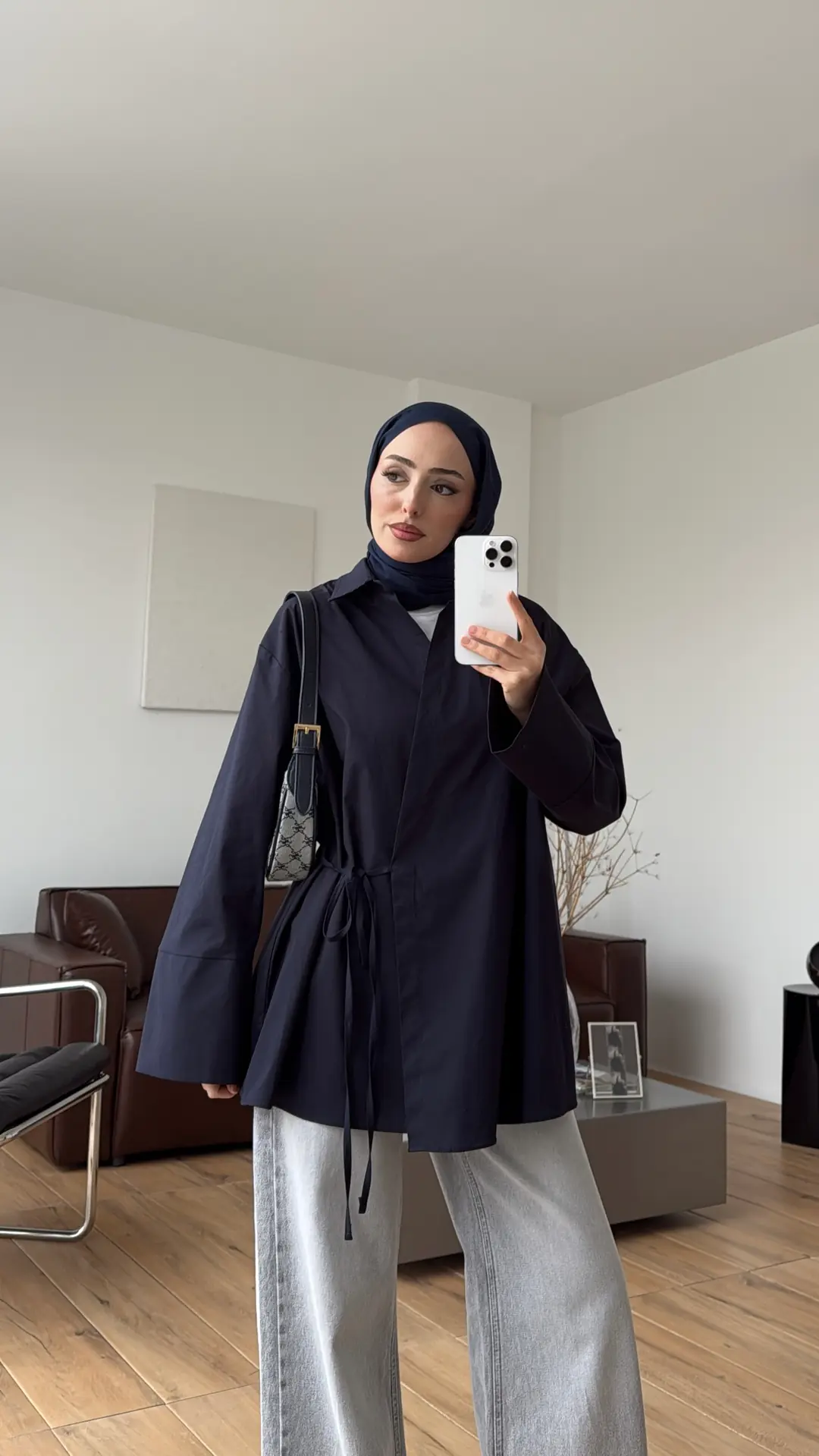 Çapraz Bağlamalı Gömlek Lacivert