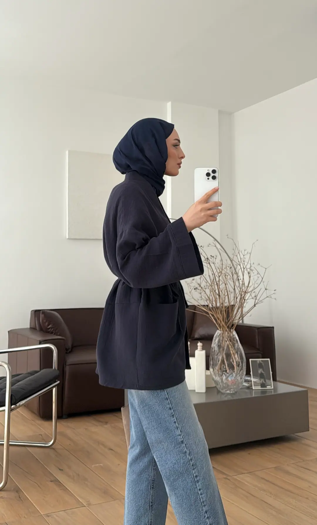 Müslin Kimono Lacivert
