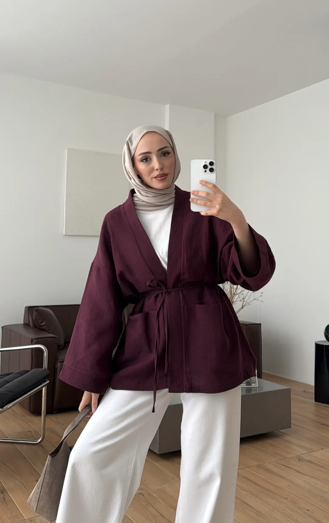 Müslin Kimono Bordo