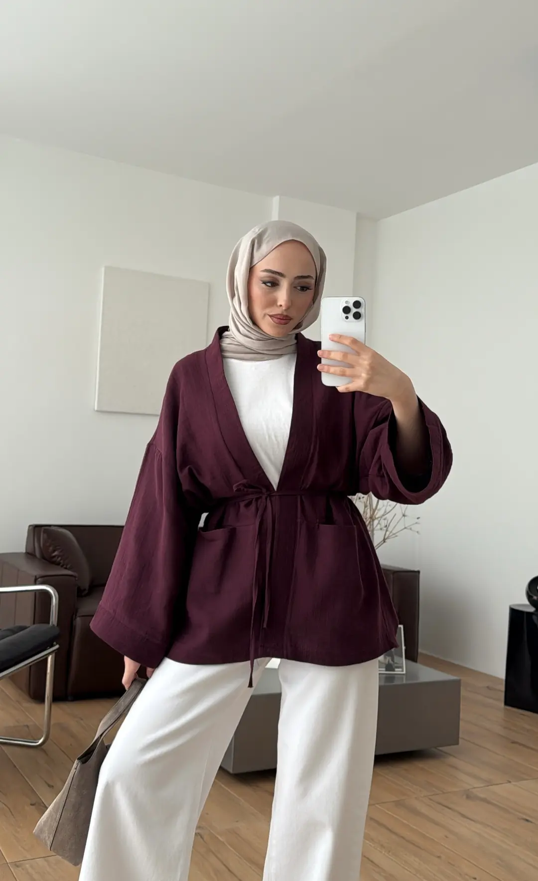 Müslin Kimono Bordo
