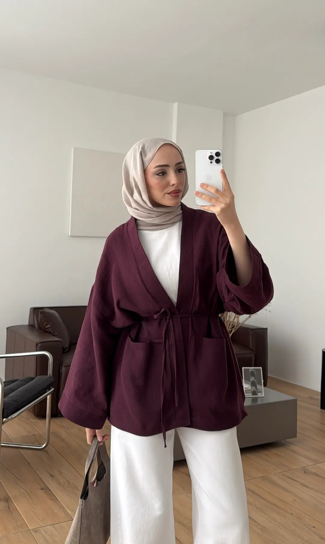 Müslin Kimono Bordo