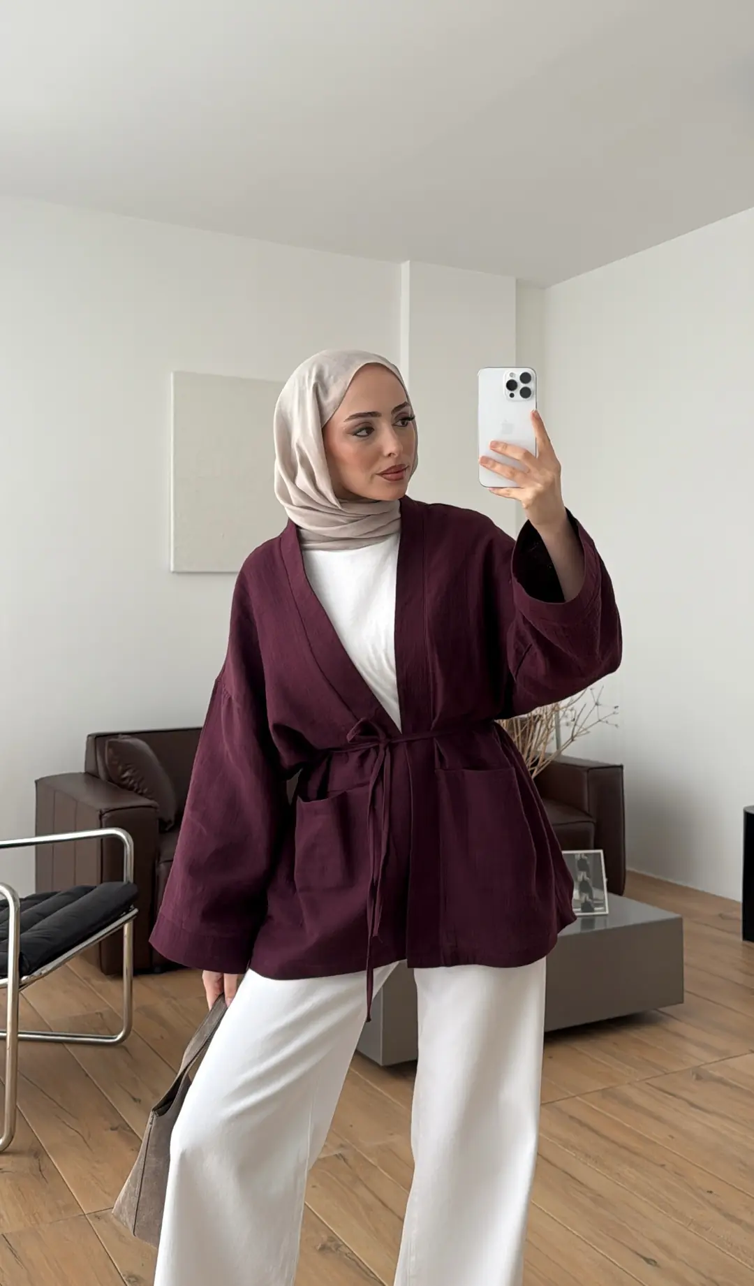 Müslin Kimono Bordo